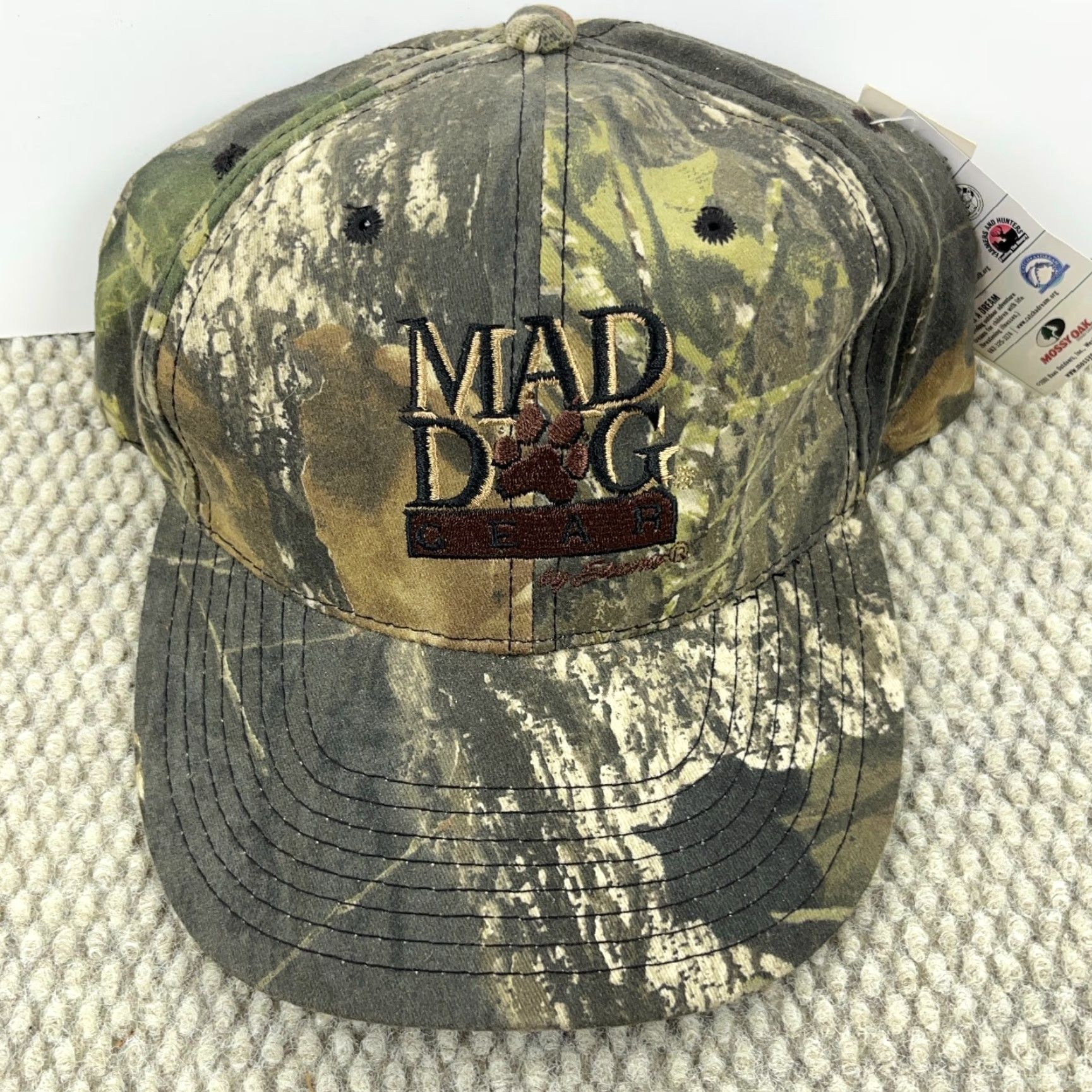 Vintage Mad Dog Gear Hat Cap Mossy Oak Camo Strap Back Hunting Y2K Adjustable Adult Size ONE SIZE - 3 Thumbnail