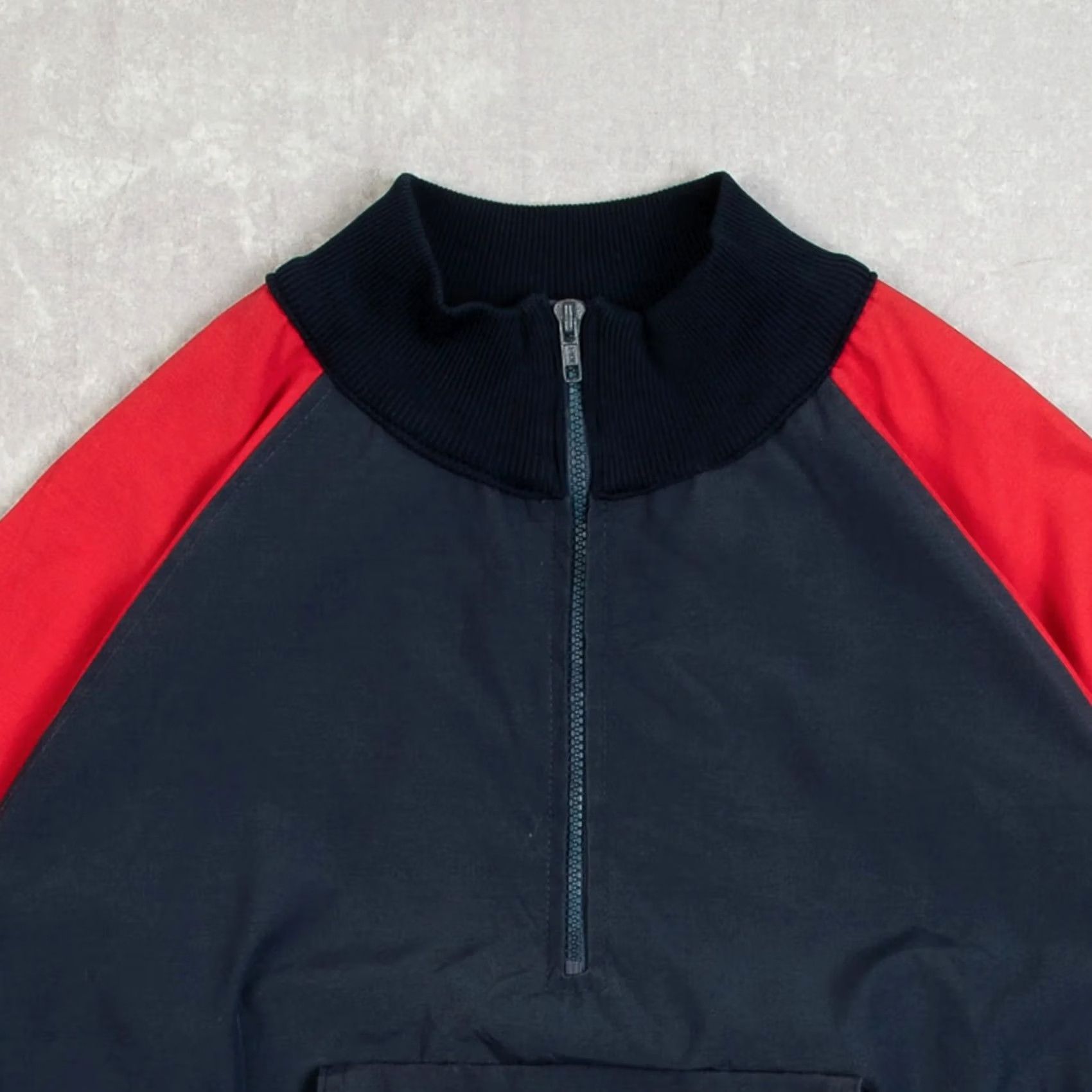 X-LARGE Vintage Men's 1980s Raglan Half Zip Jacket X-Large Navy Blue Windbreaker Jacket Size US XL / EU 56 / 4 - 3 Thumbnail
