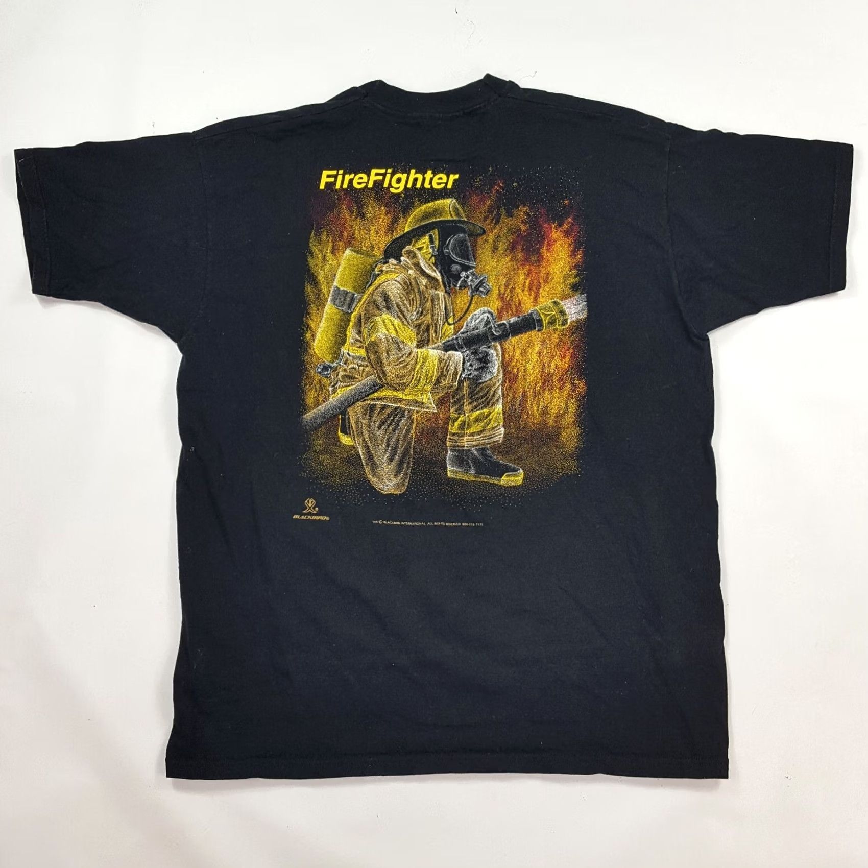 Fruit Of The Loom VINTAGE Nike Shirt Men 2XL Firefighter Parody Call Of Duty Y2K Retro Flame Graphic T Shirt Black Cotton Crew Neck Short Sleeve Fruit of the Loom Size US XXL / EU 58 / 5 - 5 Thumbnail