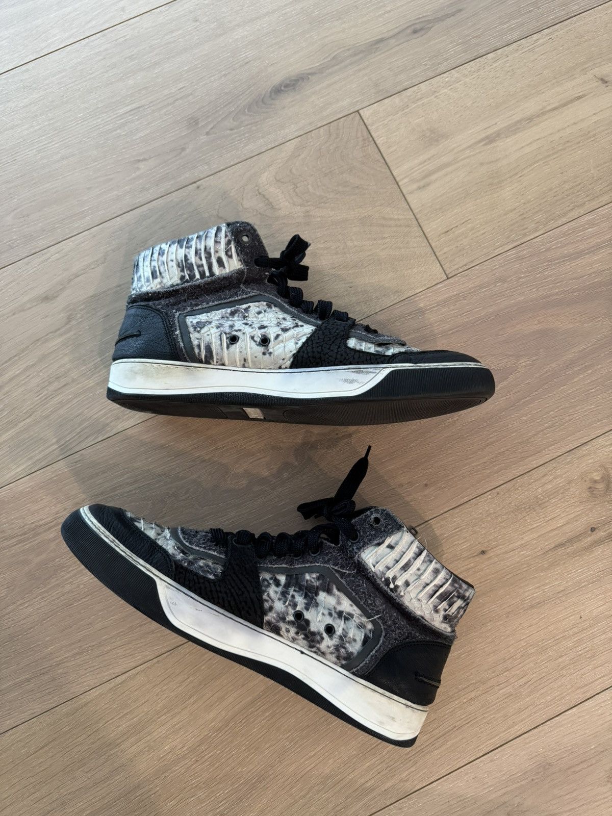 Lanvin Lanvin Men’s High top Sneakers Camo Sz 10 Snake Python Suede Size US 10 / EU 43 - 3 Thumbnail