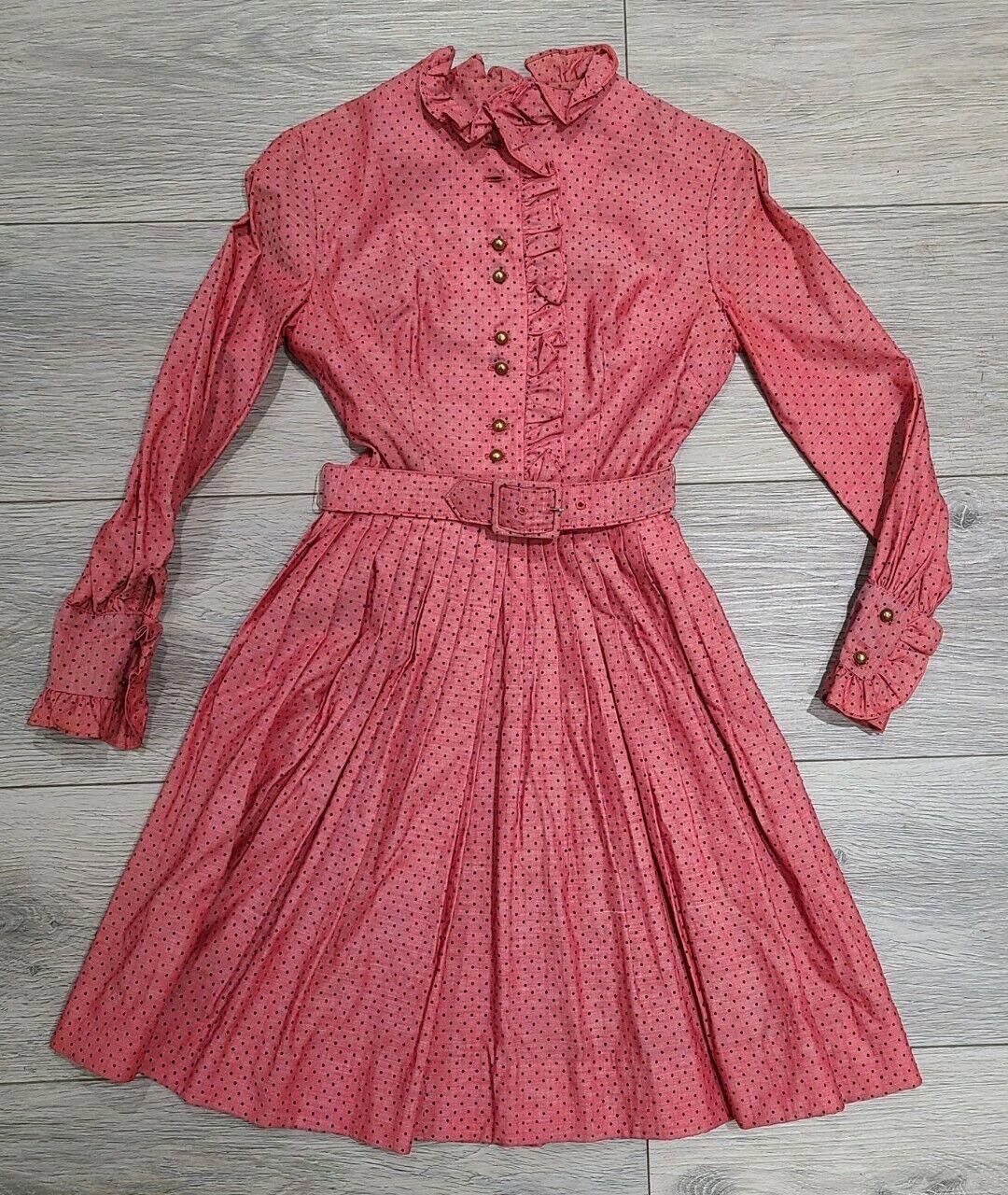 Designer Lois Ann Petite Dallas Vintage Dress Long Sleeve Polka Dot Size XS / US 0-2 / IT 36-38 - 1 Thumbnail