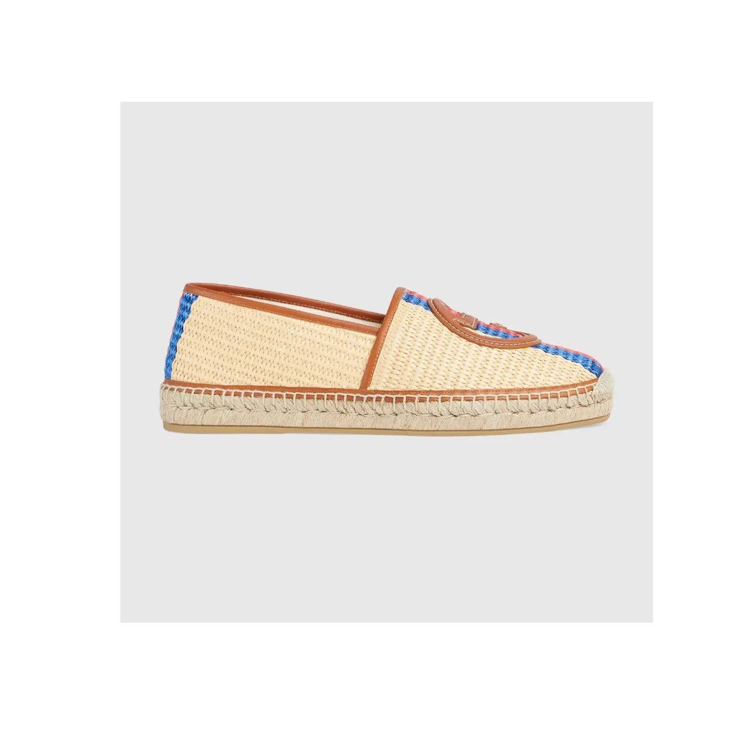 o1s1wg110425 Interlocking G Raffia Espadrilles in Multicolor