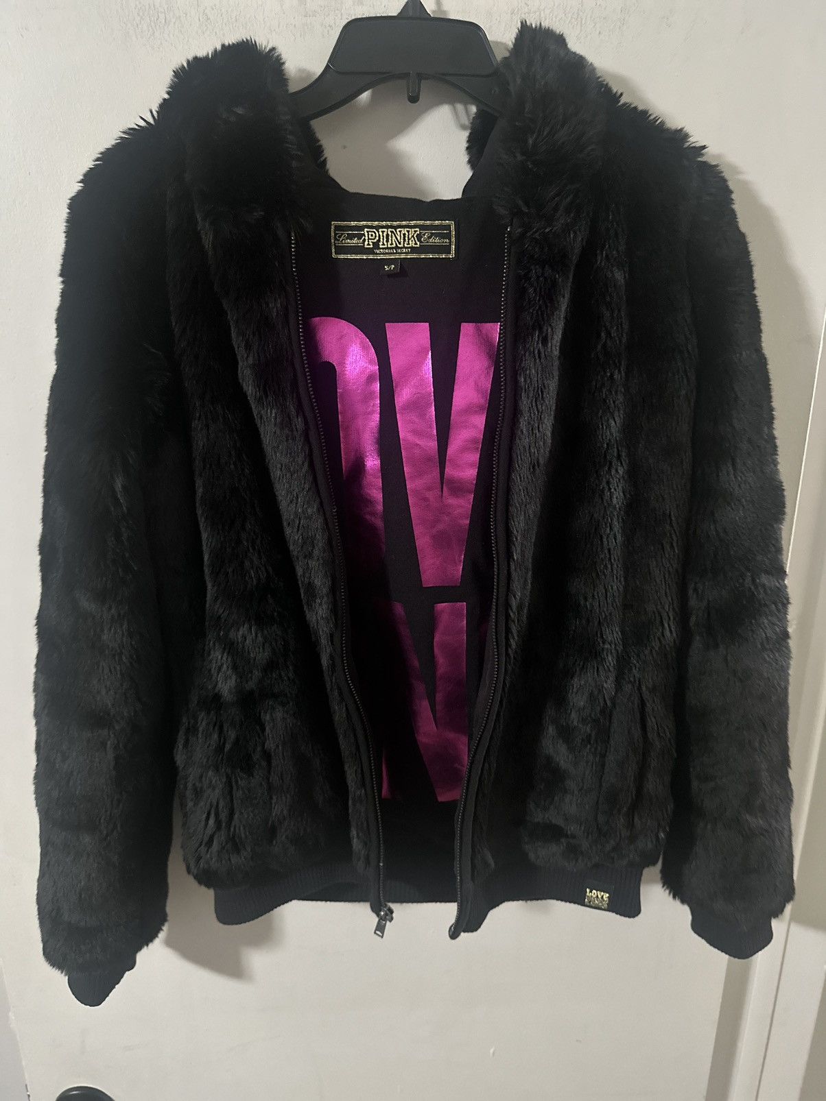 Victoria's secret pink faux fur jacket sales