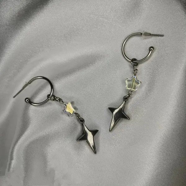 Jewelry × Sterling Silver 4 Point Star Earring Size ONE SIZE - 2 Thumbnail
