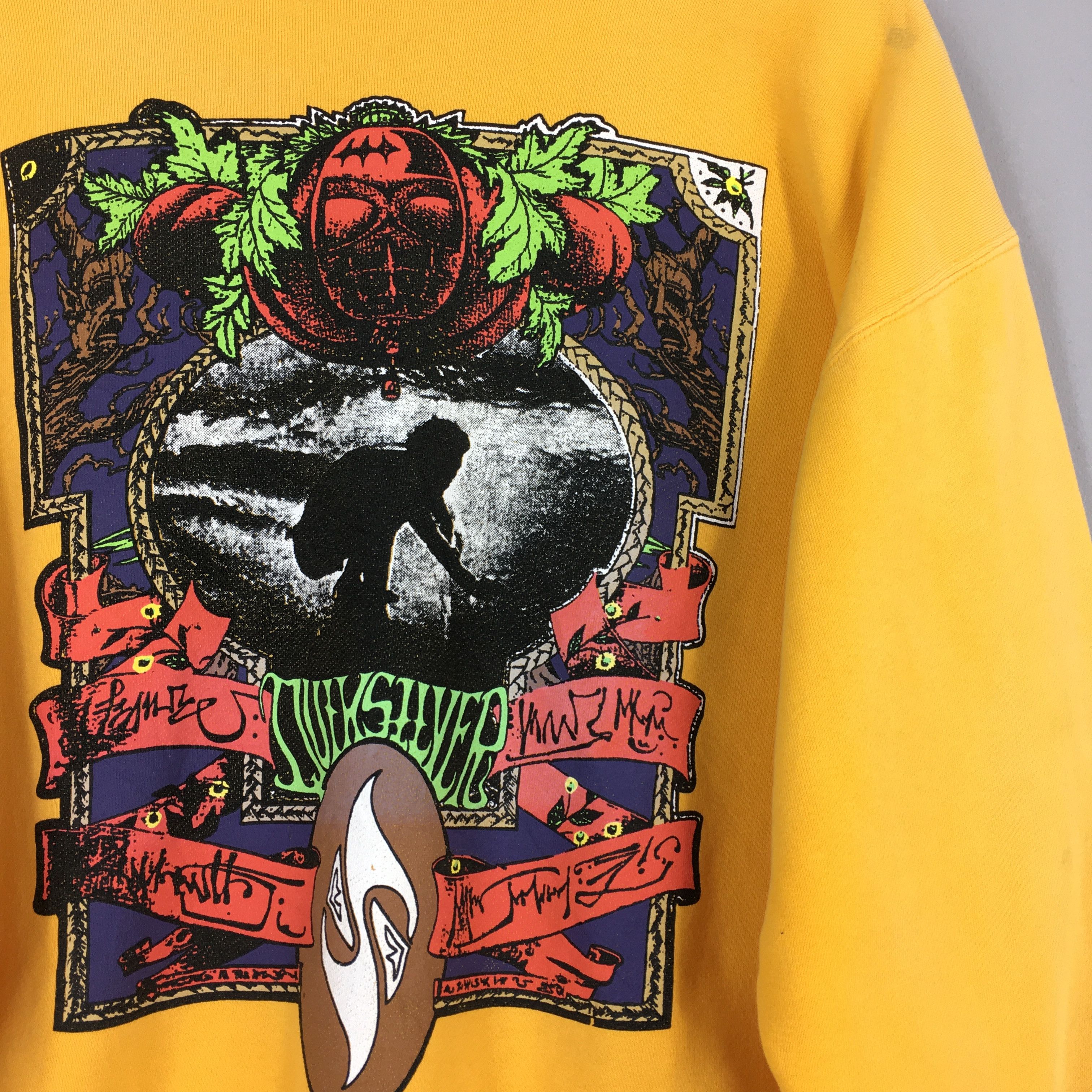 Gotcha × Quiksilver Vintage 90s Quiksilver Surf Yellow Sweatshirt Large Size US L / EU 52-54 / 3 - 2 Thumbnail