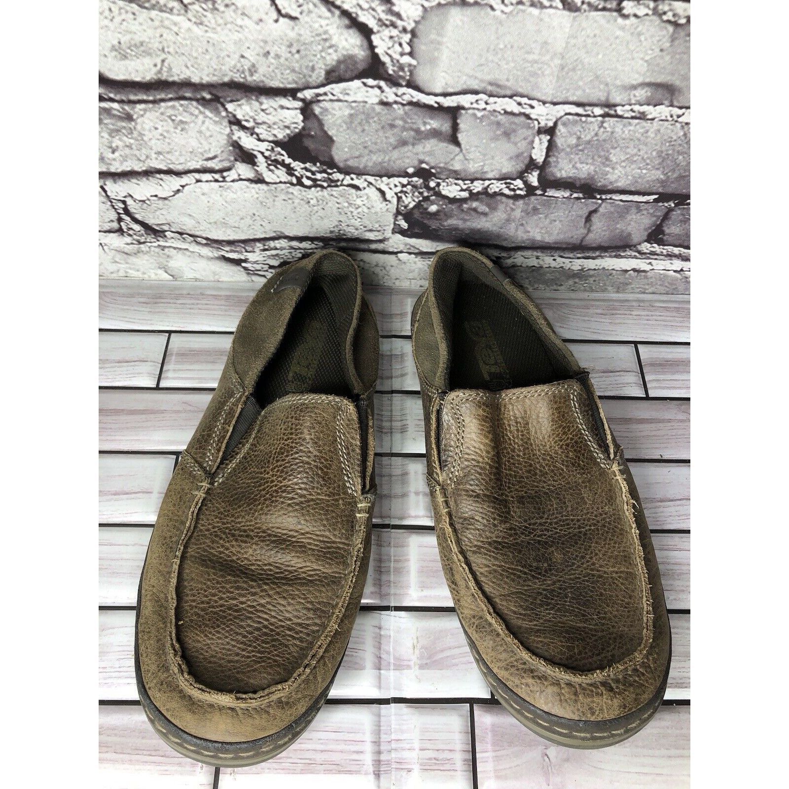 Teva Teva Clifton Creek Brown Leather Moc Toe Slip On Loafers Men Size US 8 / EU 41 - 2 Thumbnail