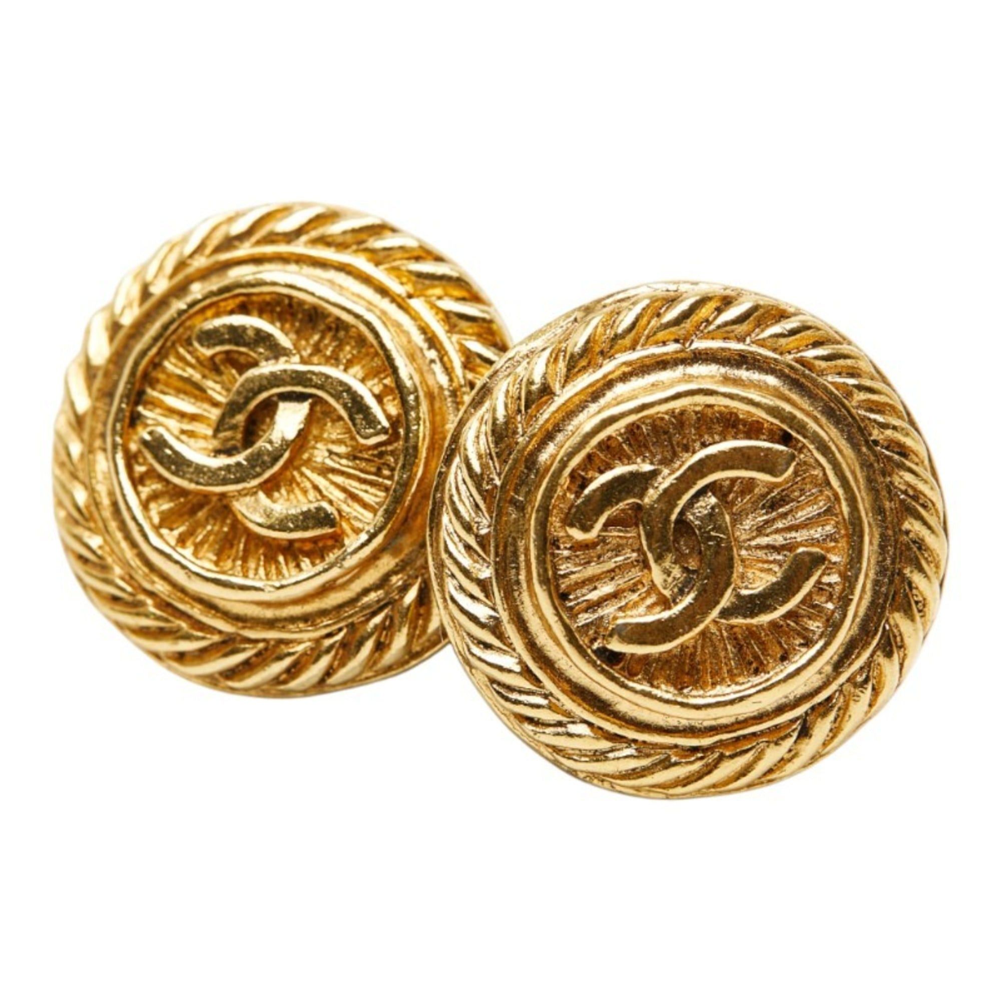 Chanel Vintage Chanel Coco Mark Earrings, Gold Plated, Women's, CHANEL Size ONE SIZE - 1 Thumbnail