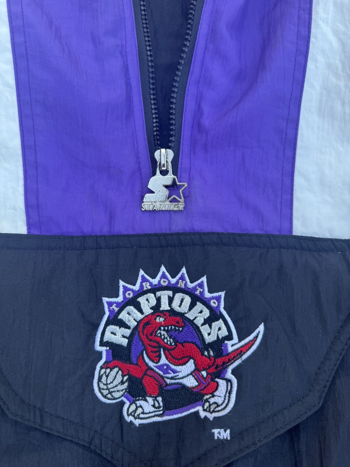 NBA × Vintage Vintage 90s Toronto Raptors half zip Starter Jacket Size US XL / EU 56 / 4 - 2 Thumbnail