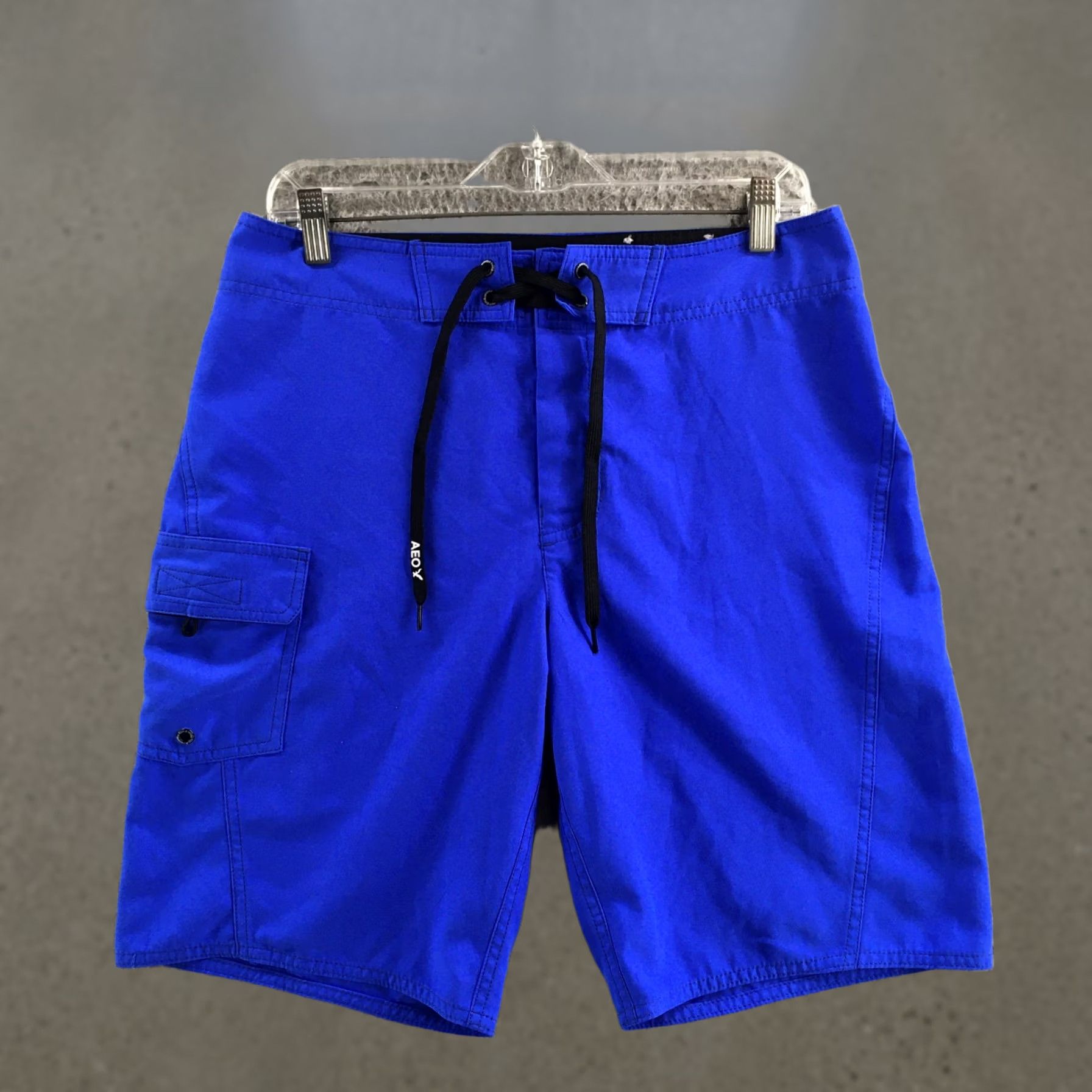 American Eagle Outfitters American Eagle Board Shorts Mens Small Blue Drawstring Cargo Swim Trunks AEO Size US 29 - 1 Thumbnail