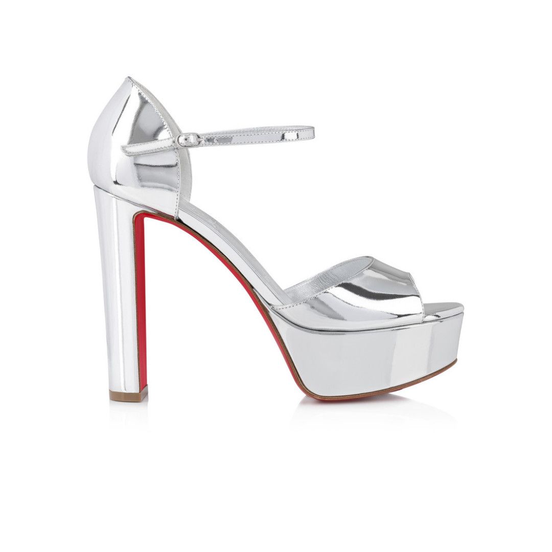 Christian Louboutin os11x0526 Sandaloo 130mm Sandals in Silver Size US 9 / IT 39 - 1 Thumbnail