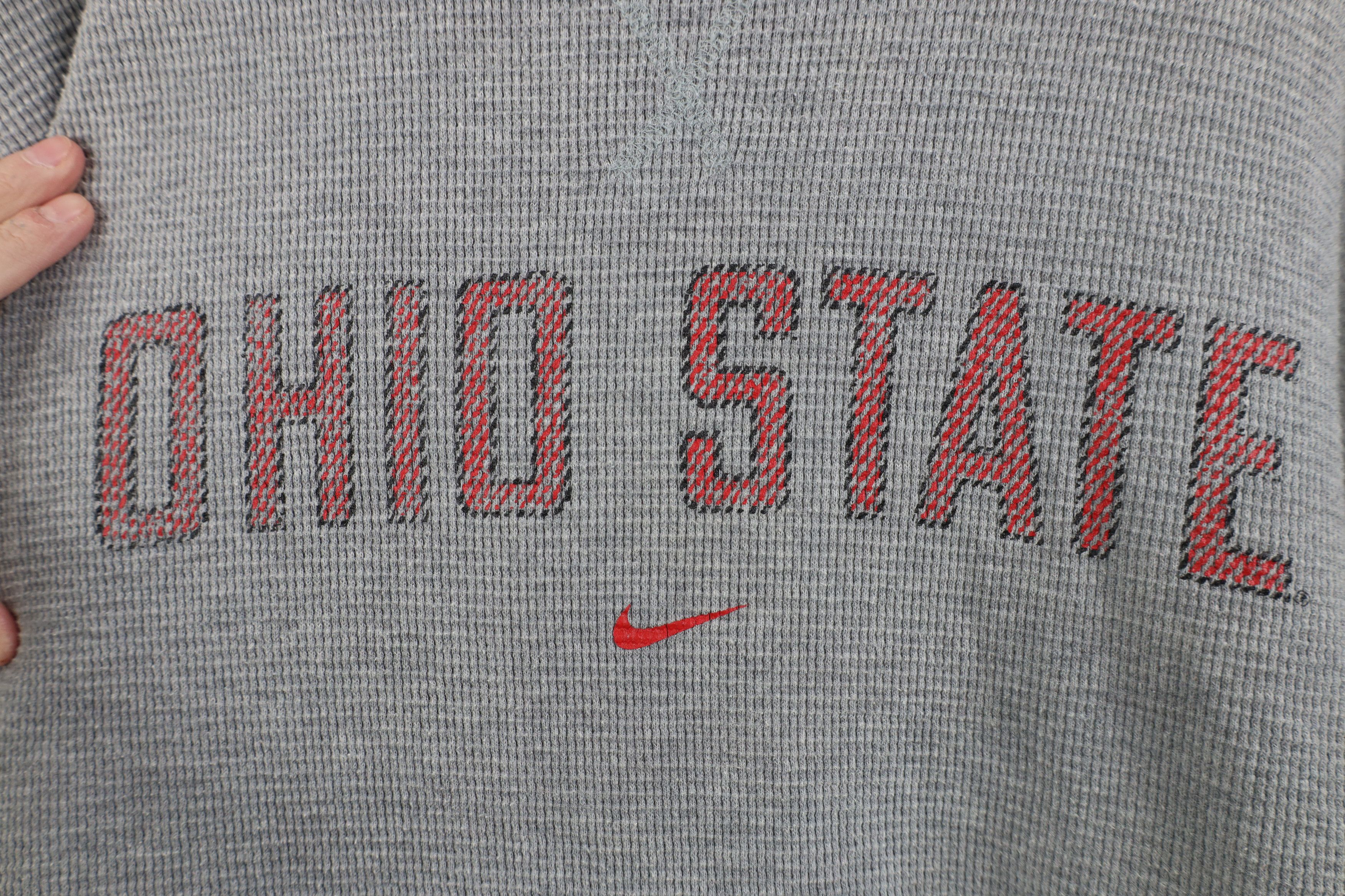 Nike Vintage Nike Swoosh Ohio State University Thermal T-Shirt Size US XL / EU 56 / 4 - 4 Thumbnail