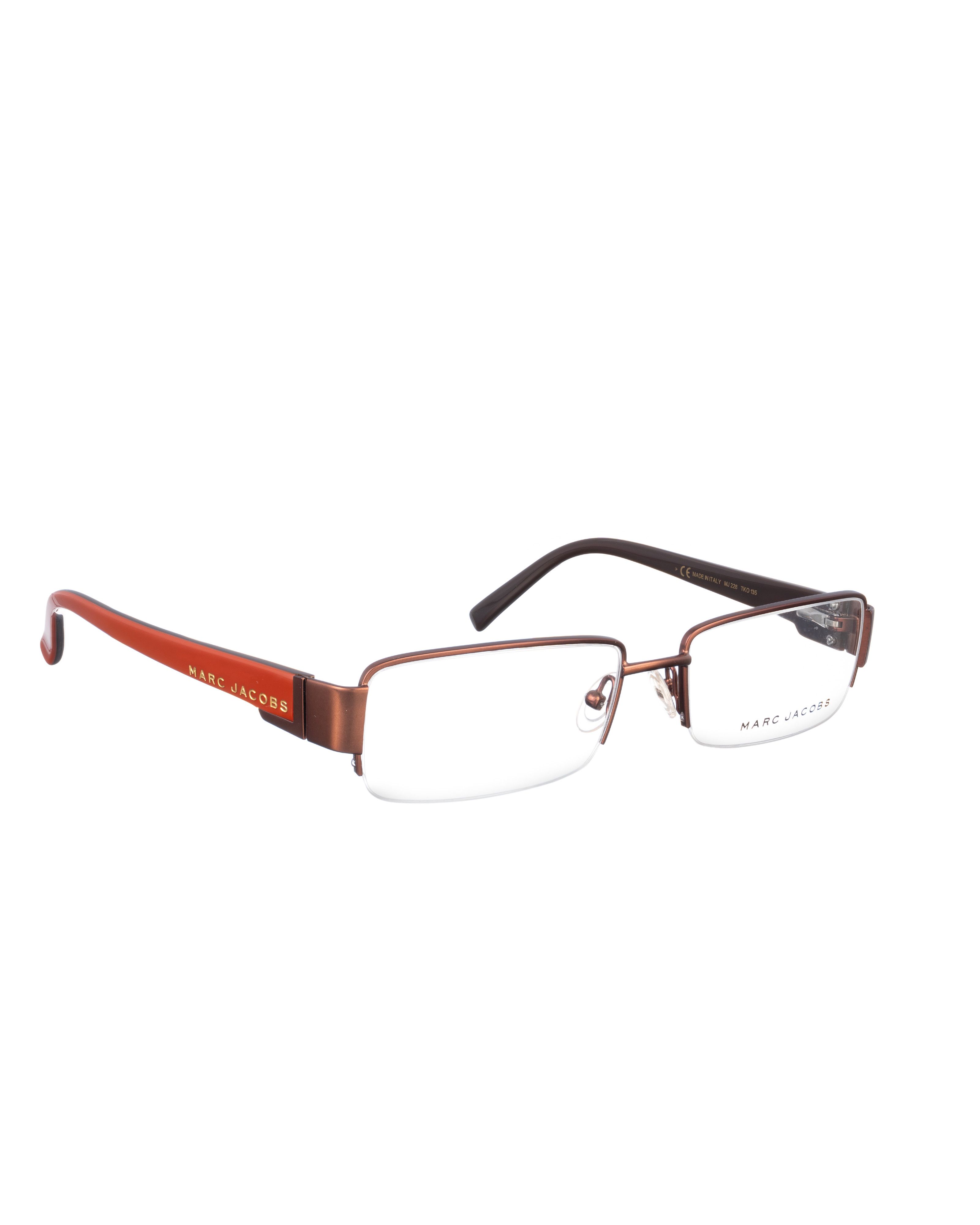 Marc Jacobs Marc Jacobs 00s Brown and Orange Half Rim Glasses Size ONE SIZE - 2 Thumbnail