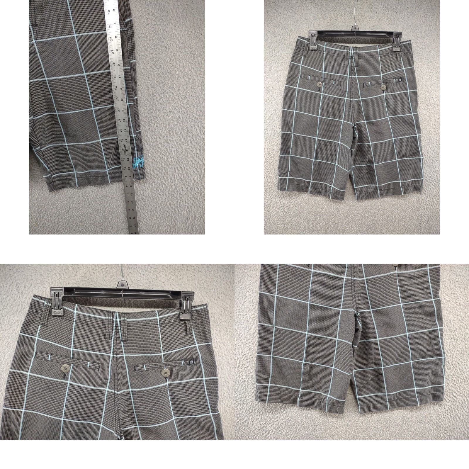 Vans Vans Mens Plaid Flat Front Chino Board Shorts 28 Black 90s Colorful Logo Belt Loops Pocket Zipper Front Flat Front Womens Mens Boys Girls Size US 28 / EU 44 - 8 Thumbnail