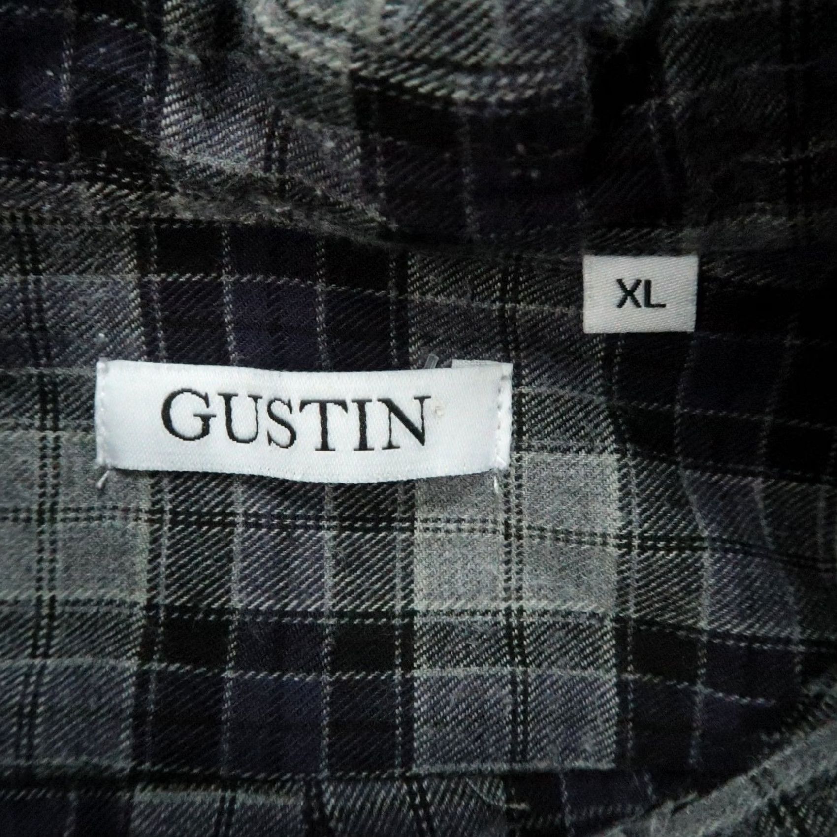 Gustin Gustin Shirt Mens XL Gray Plaid Long Sleeve Button-Down Pocketed Vintage No Size US XL / EU 56 / 4 - 3 Thumbnail