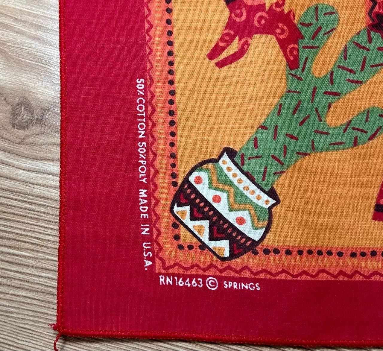 Other AMERICAN Native 80s Bandanna MadeIn USA Springs Aztec Navajo Size ONE SIZE - 2 Thumbnail