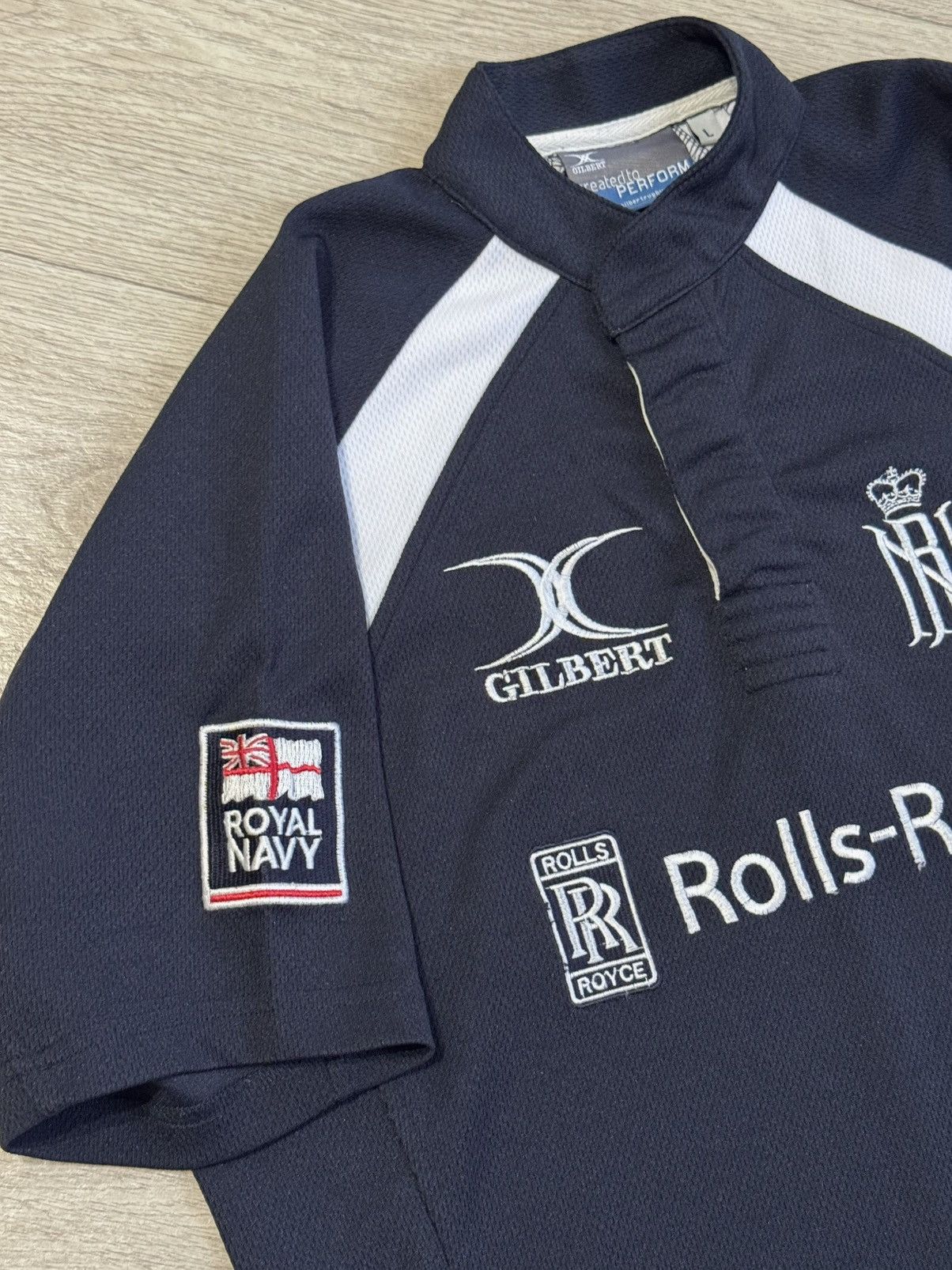 Vintage 🔷Vintage Rolls-Royce Gilbert Royal Navy Rugby Jersey🔷 Size US L / EU 52-54 / 3 - 2 Thumbnail