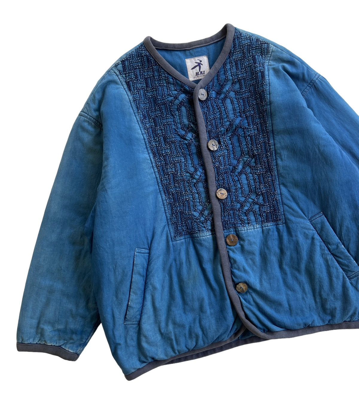 Hai Sporting Gear Issey Miyake Blue Indigo kimono Noragi Jacket Size US M / EU 48-50 / 2 - 4 Thumbnail
