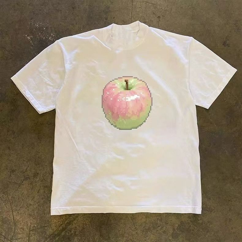 Vintage White washed retro apple print t-shirt Size US M / EU 48-50 / 2 - 1 Thumbnail