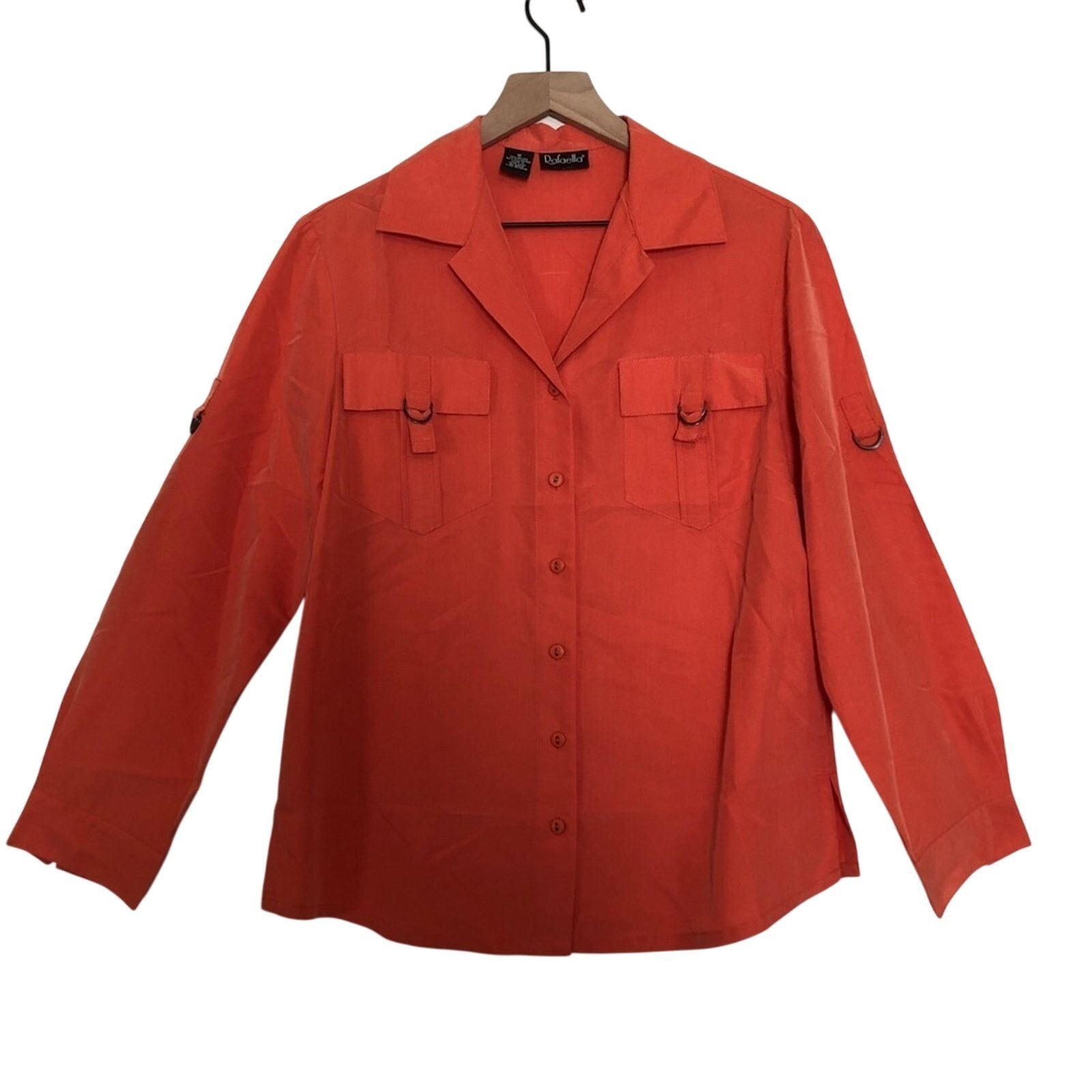 Other Rafaella Orange Button Up Front Long Sleeve Shirt Blouse Top Size M / US 6-8 / IT 42-44 - 1 Thumbnail