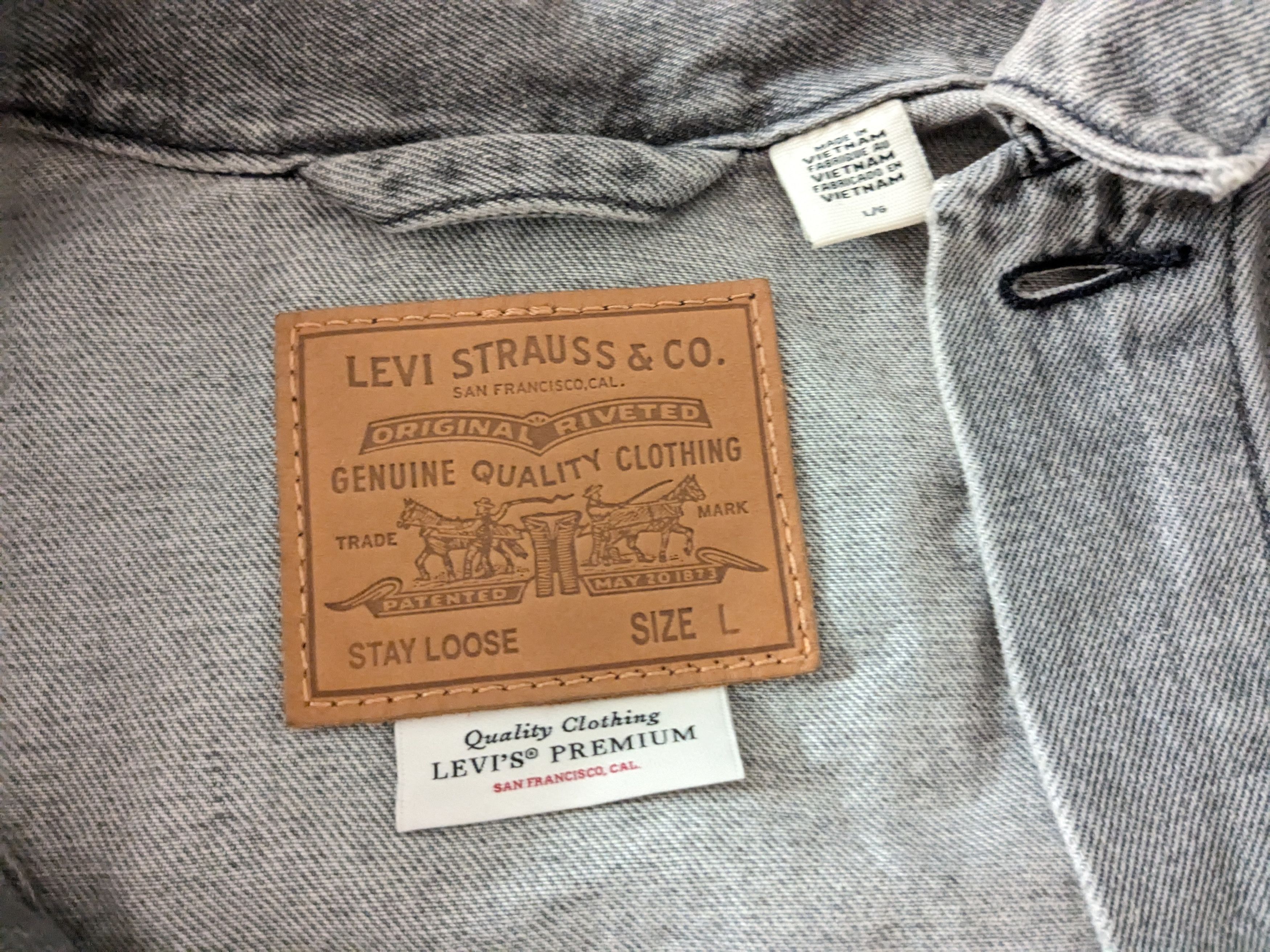 Levi's Levis Premium Denim Trucker Jacket Gray Large Oversized Size US L / EU 52-54 / 3 - 2 Thumbnail