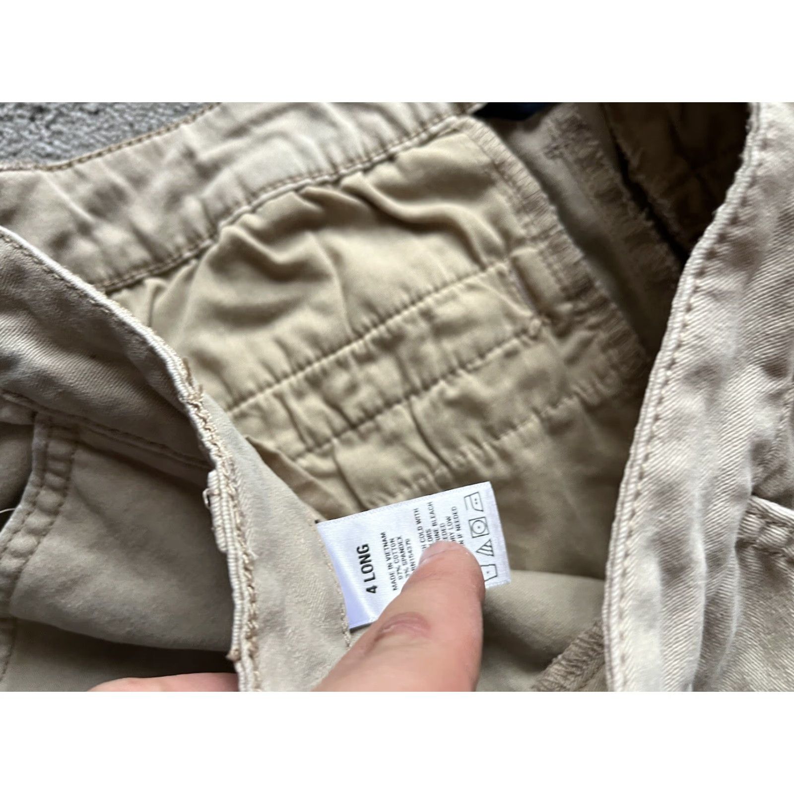 Vintage Aero Pants Classic Stretch Flat Front Beige Women's Size 4 Long - Cotton Spandex Flat Front Straight Leg Ready to Wear Womens Pants Size 27" / US 4 / IT 40 - 6 Thumbnail