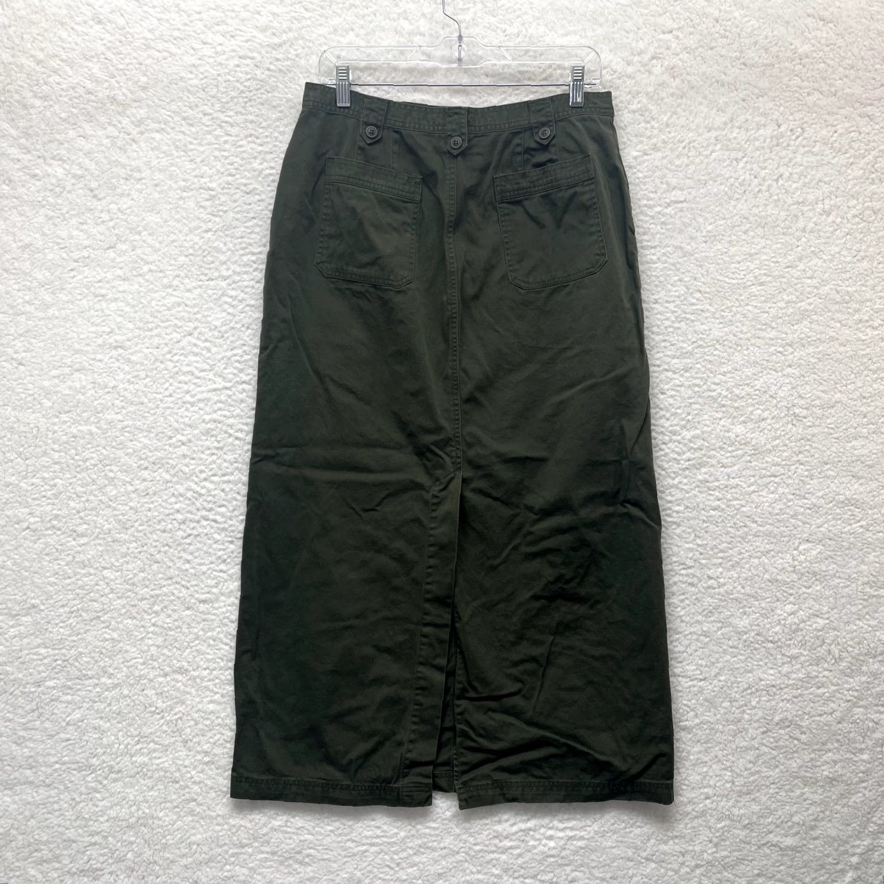 Vintage VINTAGE Maxi Skirt 14 XL Army Green Boho Fairy Grunge Whimsigoth Cyber Cargo Women? Size 36" / US 14 / IT 50 - 2 Thumbnail