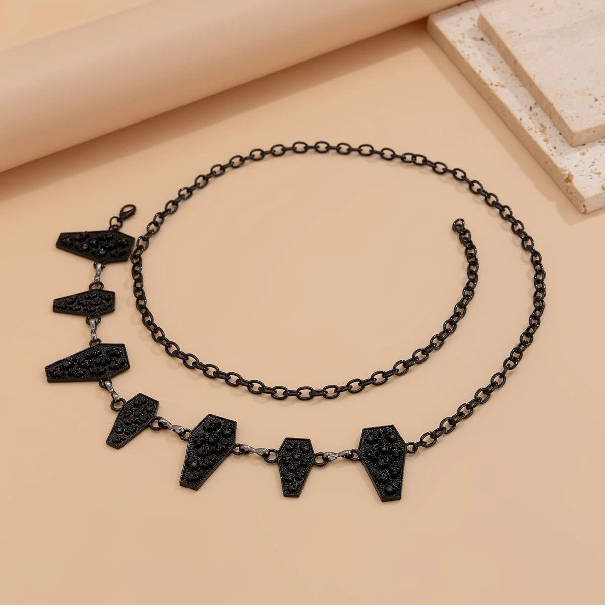 Jewelry Vintage Coffin Belly Waist Chain Pants Belts Size ONE SIZE - 3 Thumbnail