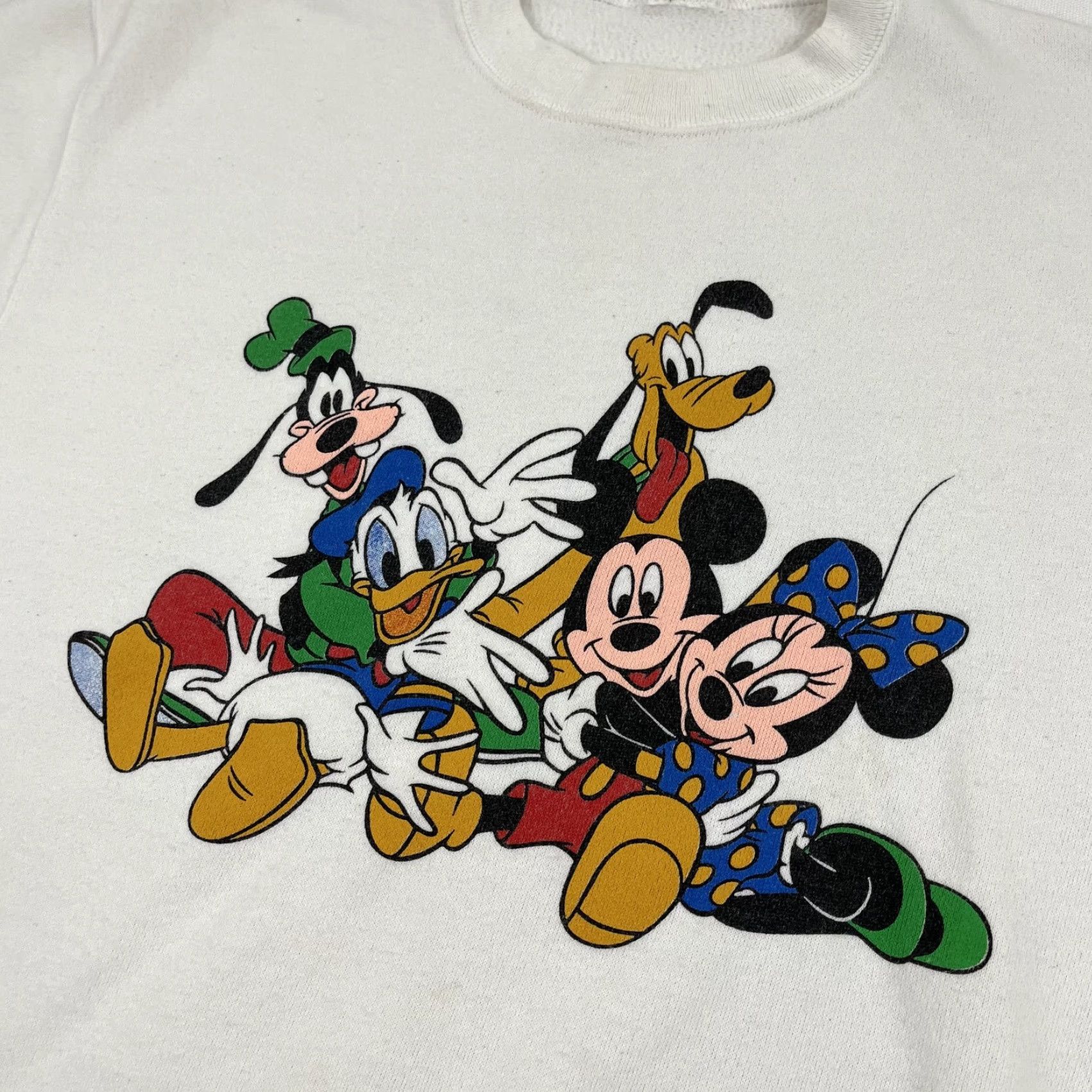 Disney VTG Disney Sweatshirt Adult Medium White Graphic Crewneck Pullover Mickey Mouse 90s Men Women Size M / US 6-8 / IT 42-44 - 2 Thumbnail
