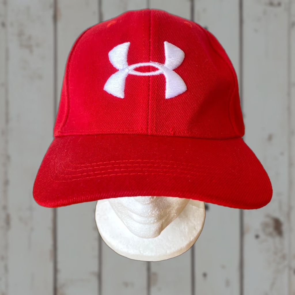 Under Armour VINTAGE Under Armour Strapback Dad Hat Red Embroidered FAST SHIPPING Size ONE SIZE - 1 Thumbnail