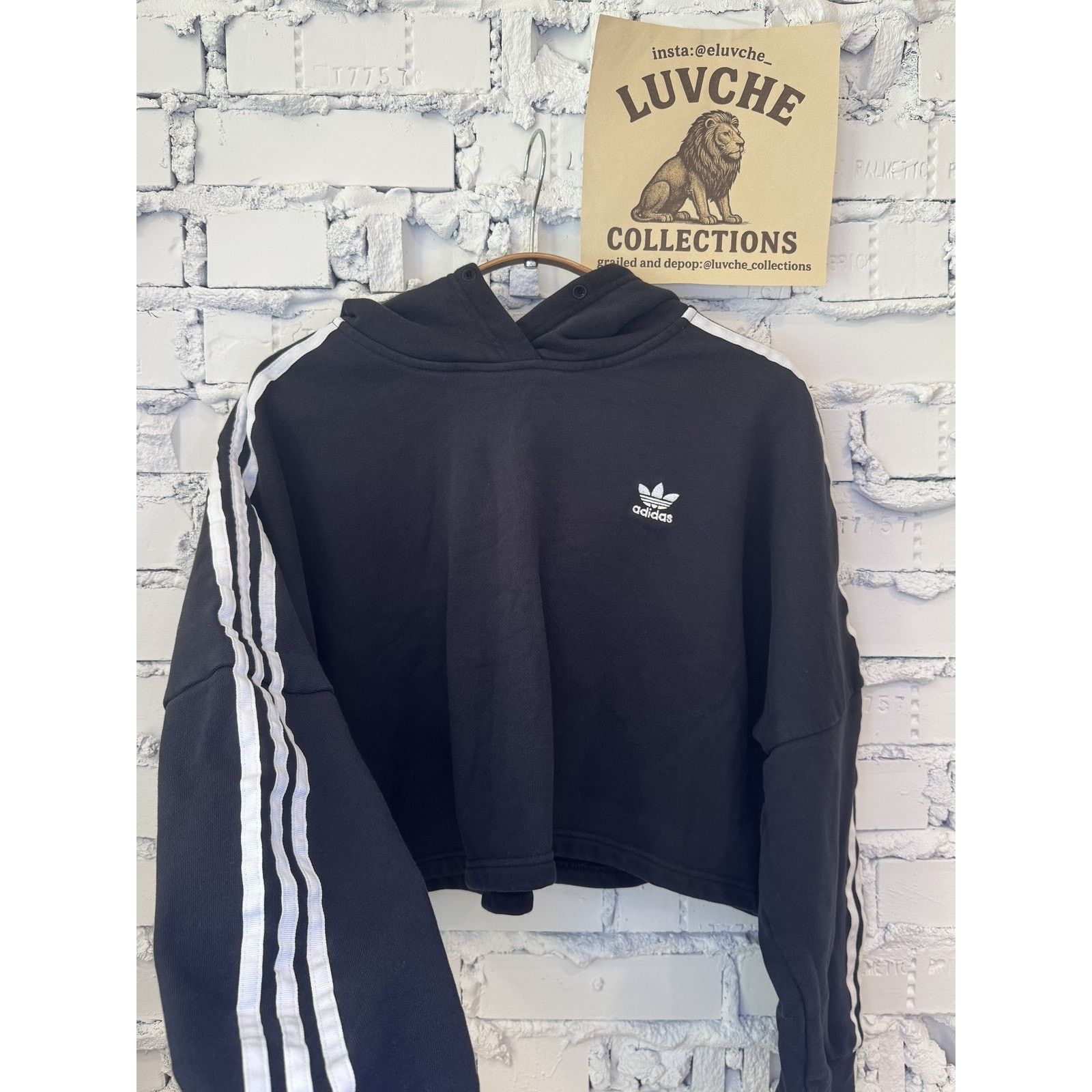 Adidas Adidas Womens Small Cropped Three Stripes Pullover Size XS / US 0-2 / IT 36-38 - 1 Thumbnail