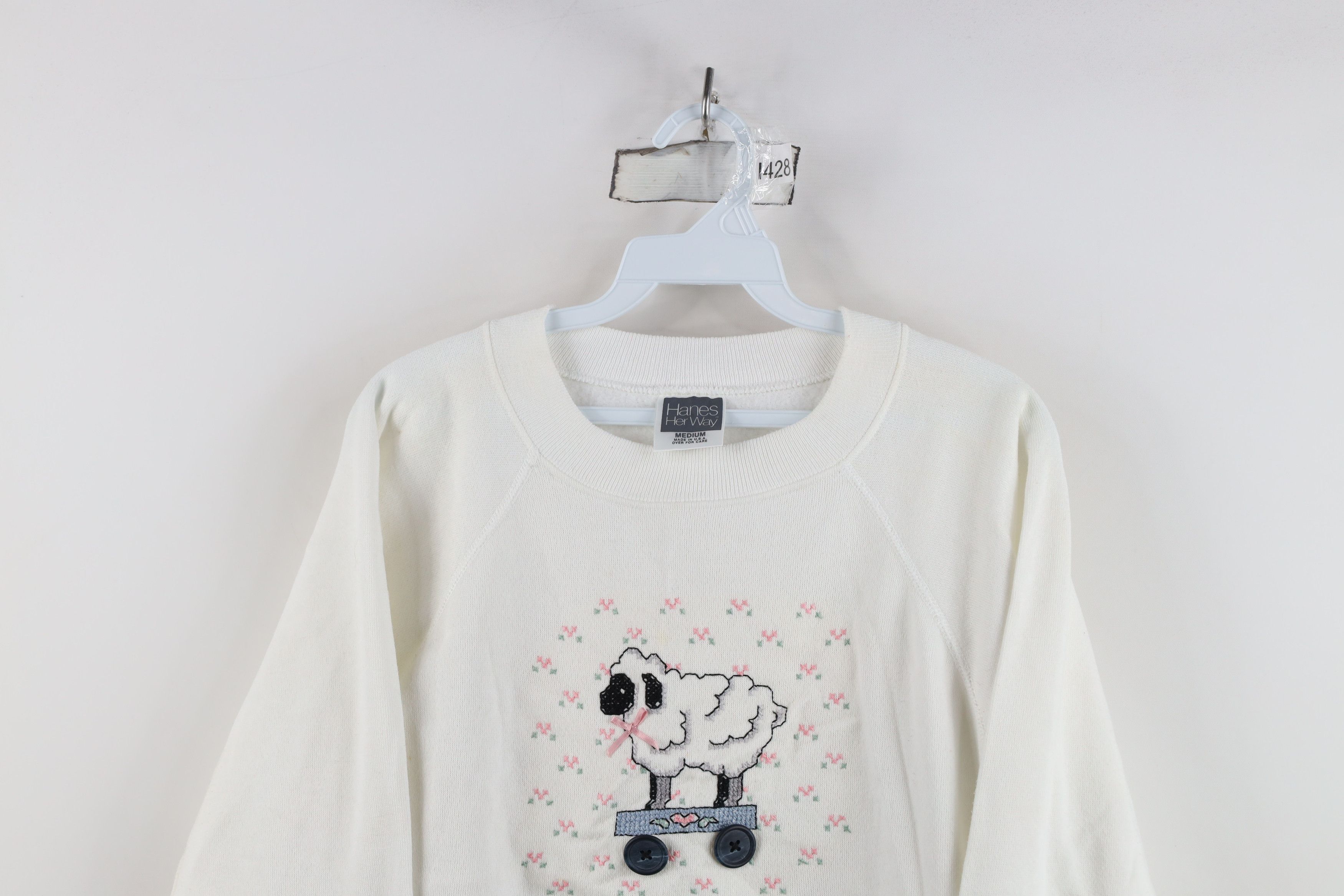 Vintage Vintage 80s 90s Streetwear Heart Sheep Sweatshirt USA Size M / US 6-8 / IT 42-44 - 2 Thumbnail