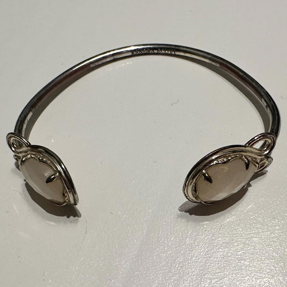 Designer Kendra Scott Andy Bracelet Ivory Mother of Pearl Gold Cuff Size ONE SIZE - 7 Thumbnail