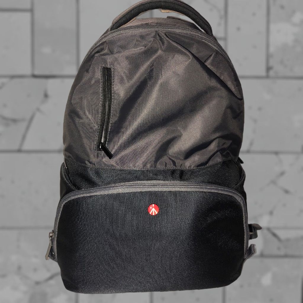 Vintage Manfrotto Backpack Mens Gray/Black Multi Pocket Backpack Size ONE SIZE - 1 Thumbnail