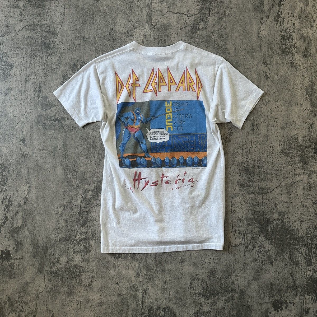 Def Leppard × Vintage 1987 Def Leppard “Comic” Hysteria Tour Tee Size US M / EU 48-50 / 2 - 4 Thumbnail
