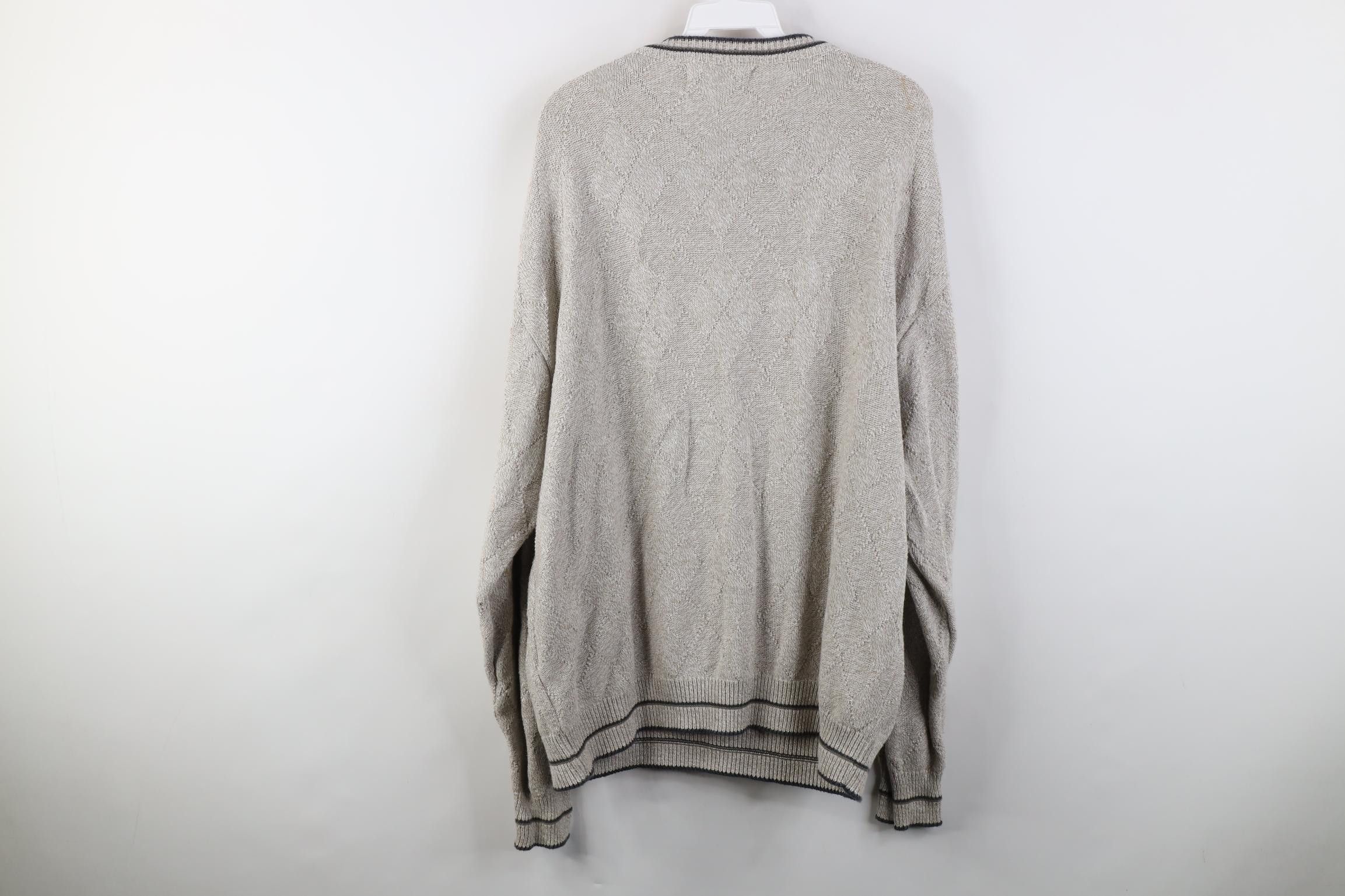Vintage Vintage 90s Streetwear Diamond Knit Crewneck Sweater USA Size US XL / EU 56 / 4 - 11 Thumbnail