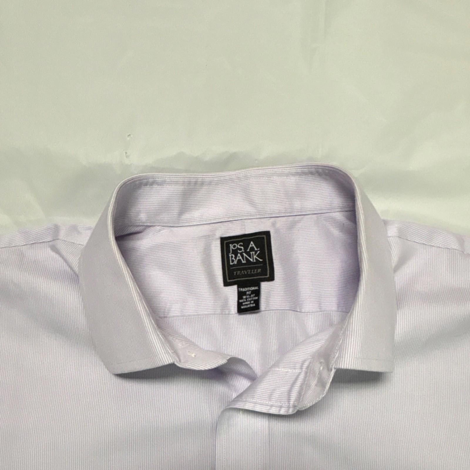 Jos. A. Bank Jos.A.Bank Traveler Tailored Fit Cotton Striped Dress18.5/37 Size 38R - 5 Thumbnail