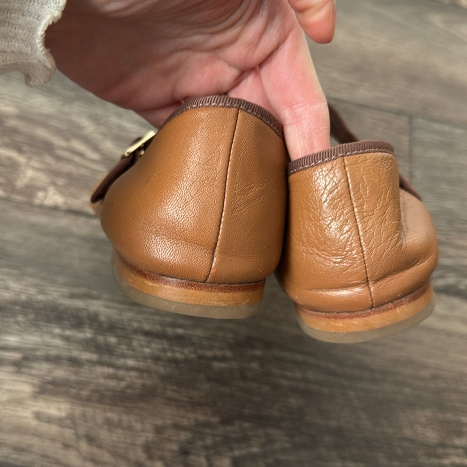 Caron Callahan Caron Callahan 37.5 Leather Mary Jane Shoes in Cognac Brown Size US 7 / IT 37 - 8 Thumbnail