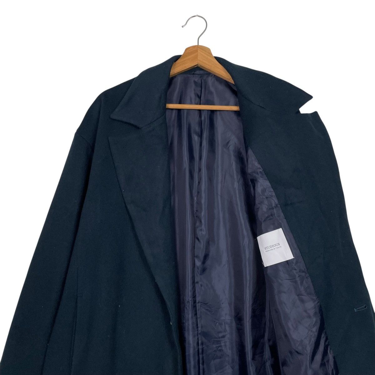 STUDIOUS Japanese Brand Studious Blac Wool Overcoat Size US L / EU 52-54 / 3 - 11 Thumbnail