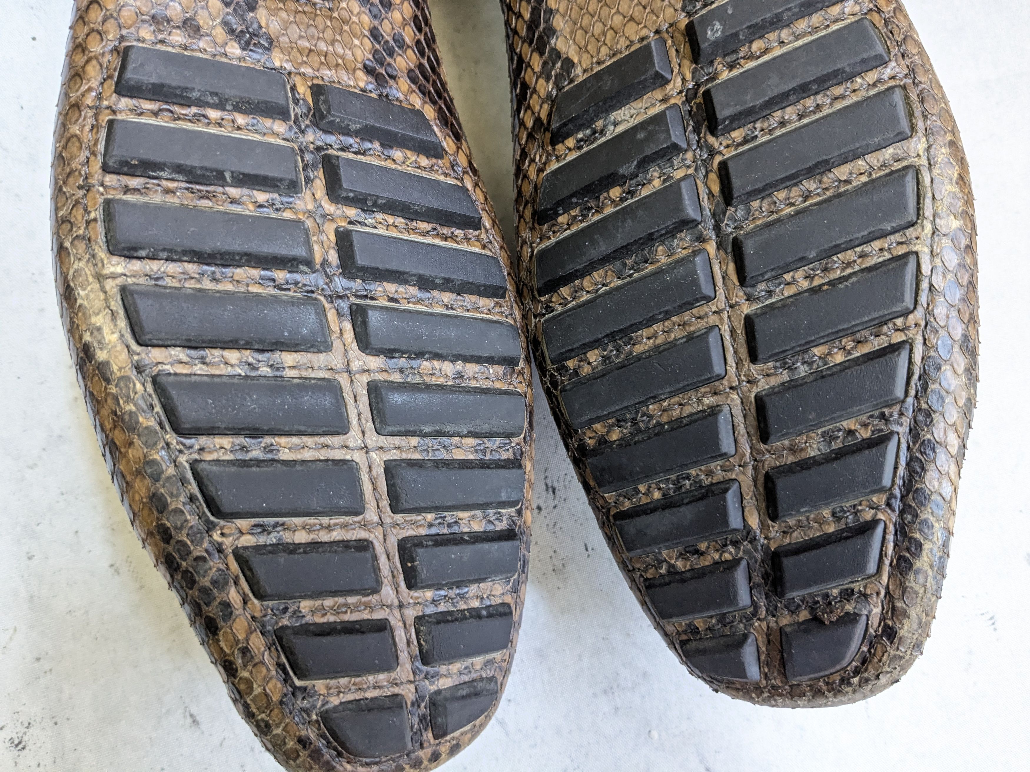 Gucci Gucci Horsebit Loafers Python Snakeskin 10.5 Leather Brown Size US 10.5 / EU 43-44 - 14 Thumbnail