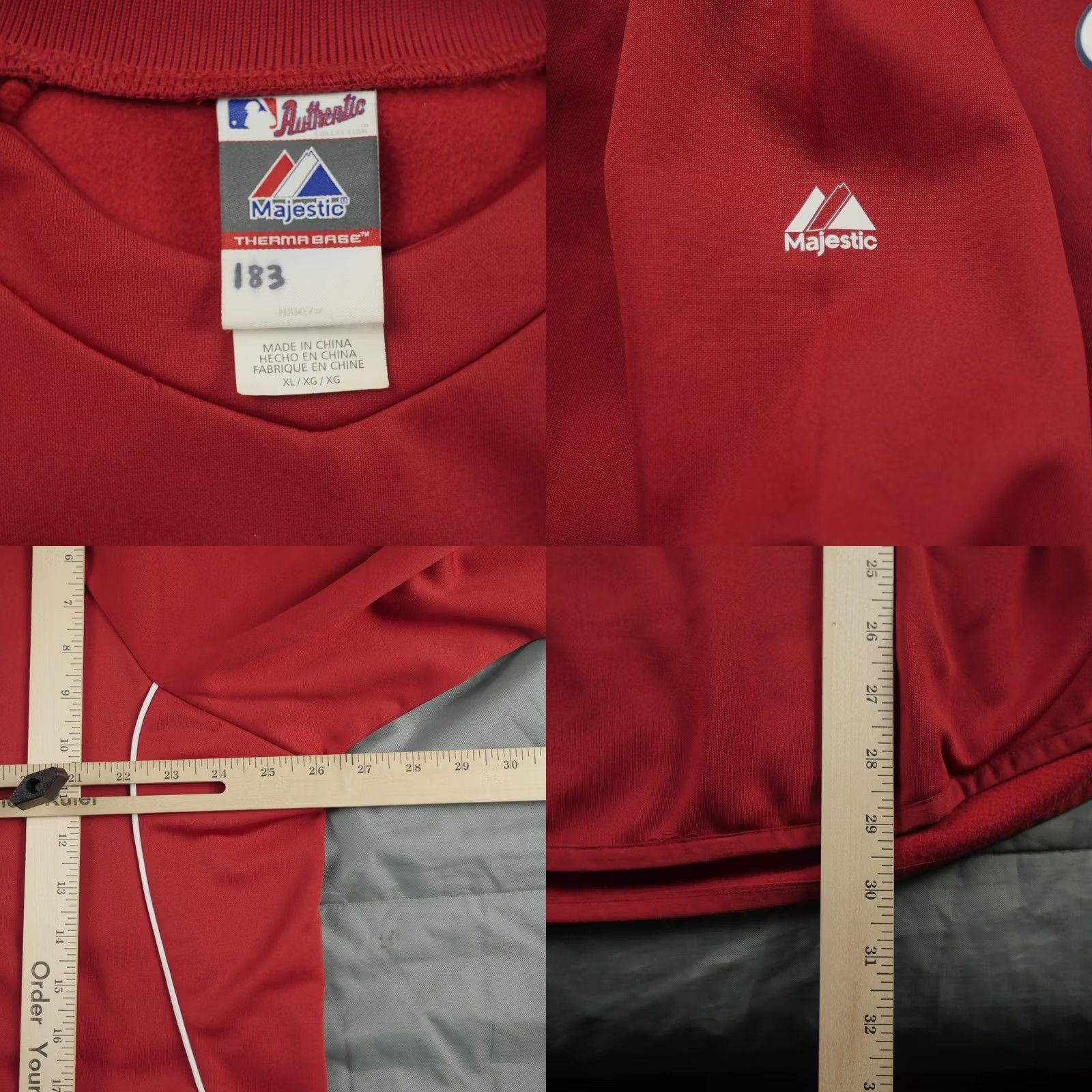 MLB VINTAGE? No. Washington Nationals Pullover Mens XL Red Majestic Therma Base MLB Baseball Sweater Size US XL / EU 56 / 4 - 9 Thumbnail