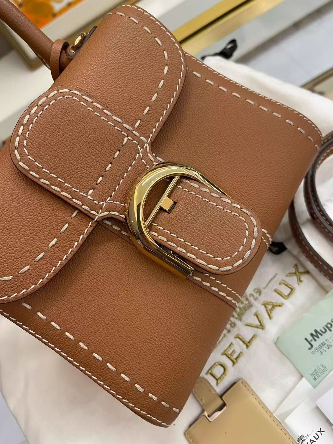 Delvaux DELVAUX Brillant Mini Caramel 20x11x16 Like New Size ONE SIZE - 5 Thumbnail