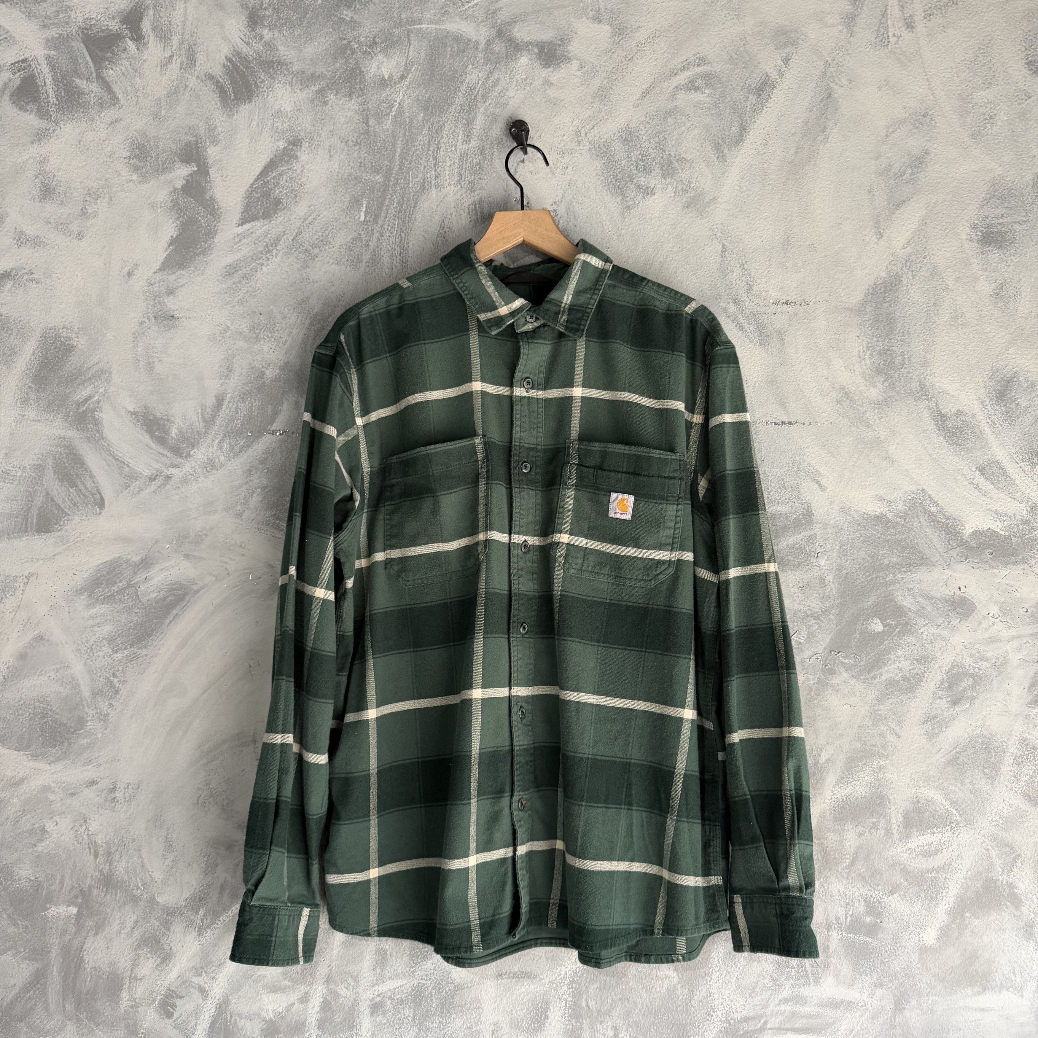 Carhartt Carhartt Shirt Green Black Plaid Flannel Relaxed Button Up Size US L / EU 52-54 / 3 - 2 Thumbnail