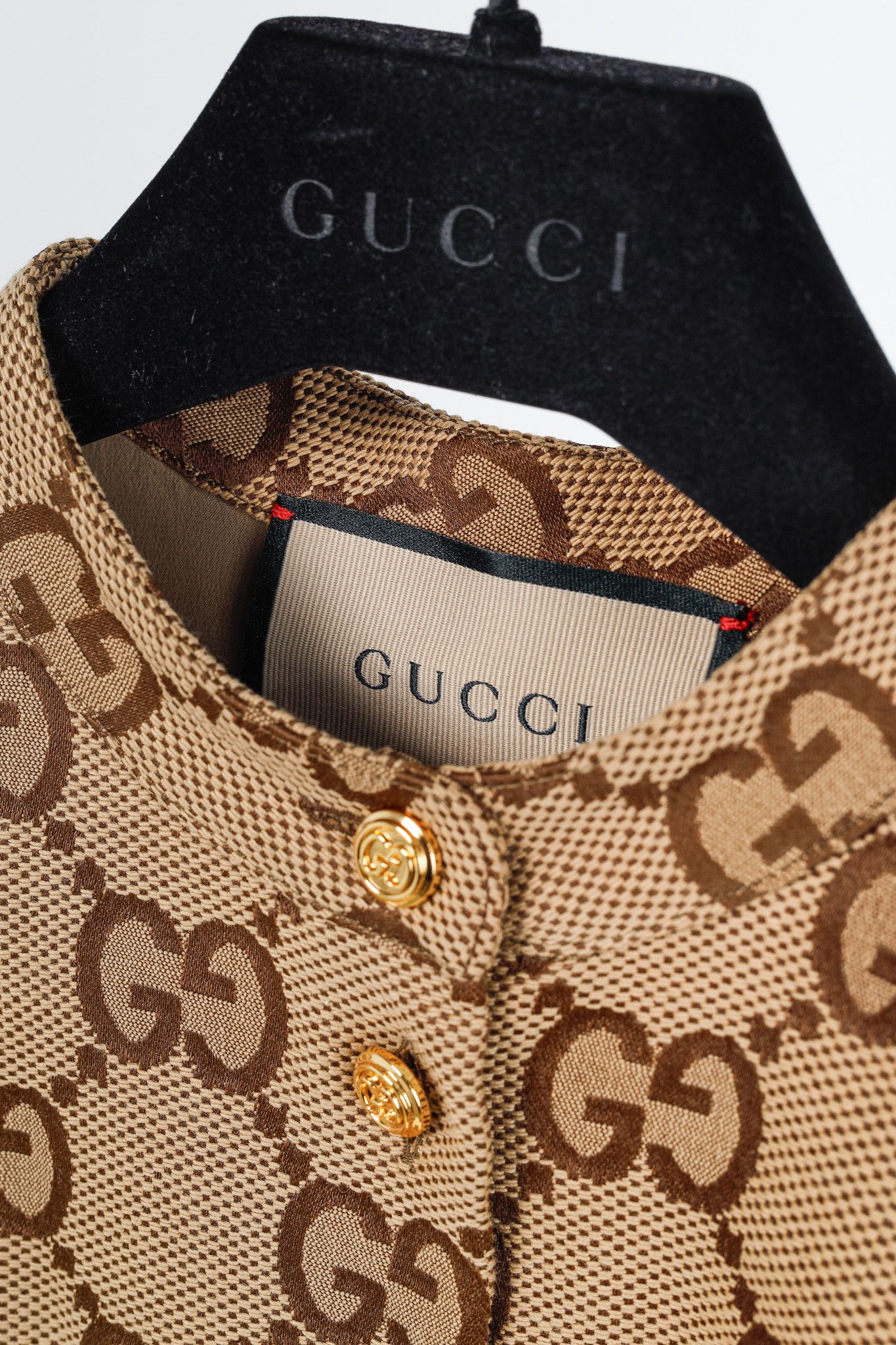 Gucci Gucci Camel Ebony Maxi GG Canvas Utility Shirt Size XS / US 0-2 / IT 36-38 - 4 Thumbnail