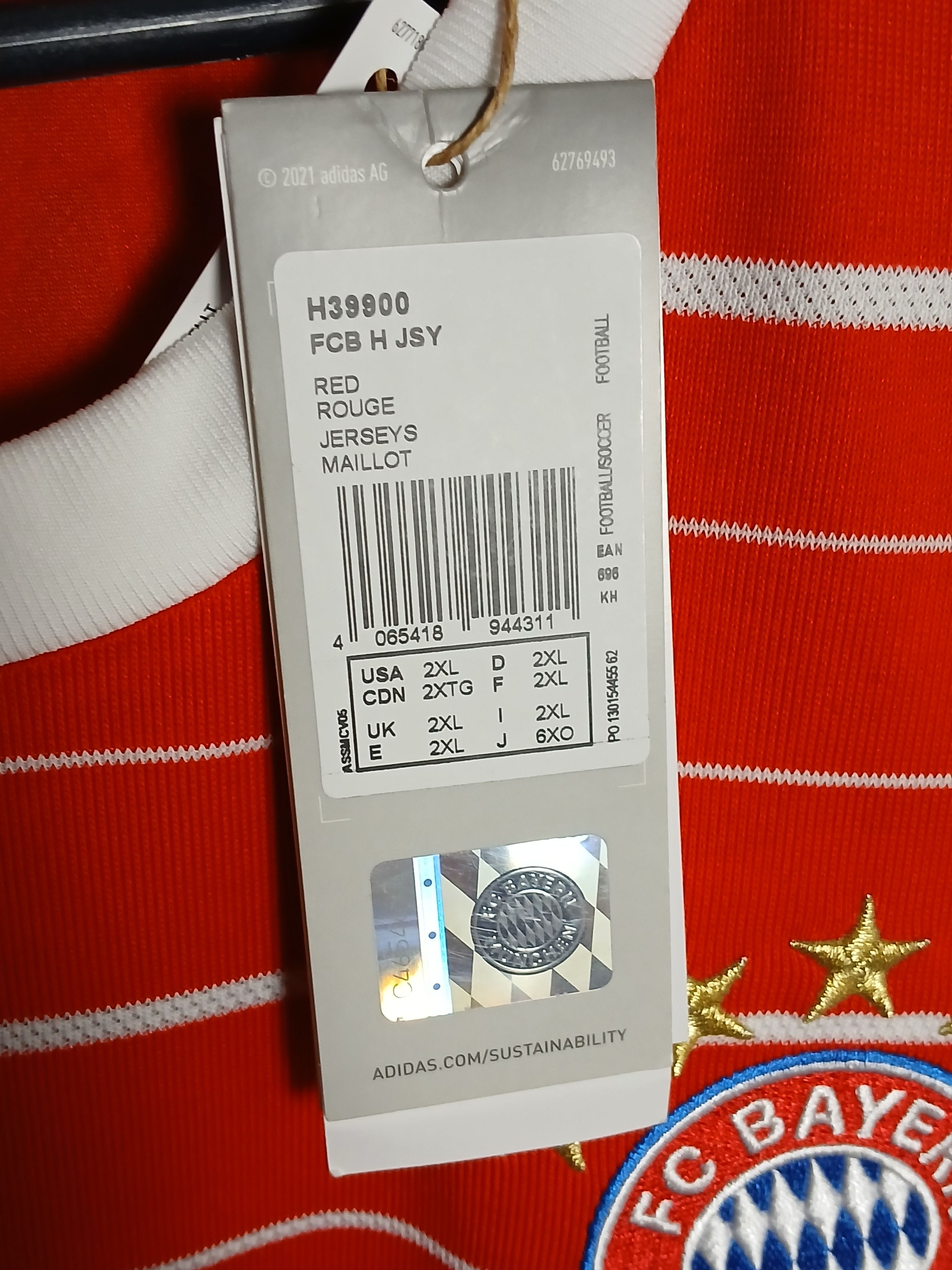 Adidas New Bayern Munich 22/23 Home Football Jersey T-Shirt Size US XXL / EU 58 / 5 - 11 Thumbnail