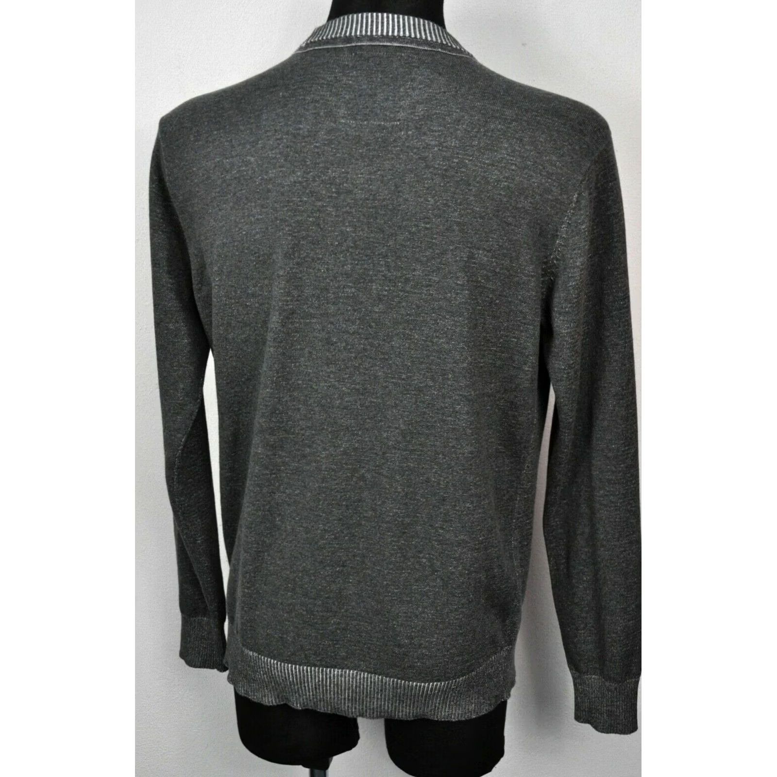 G-Star G-Star Raw Core R Plated Knit L/S Mens Crew Neck Cotton Pullover Size L Gray Knit Sweater Top Size US L / EU 52-54 / 3 - 3 Thumbnail