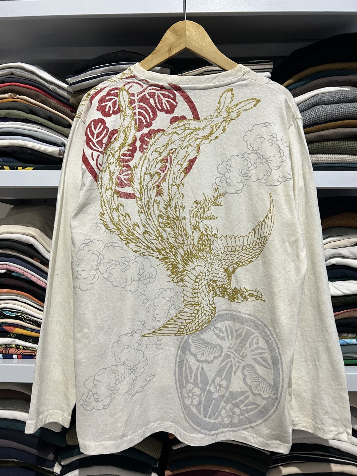 Japanese Brand Vintage Bullet Noise sukajan Phoenix longsleeve Size US XL / EU 56 / 4 - 1 Thumbnail