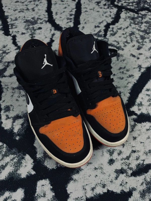 Nike Nike Jordan 1 Low Shoes Black White Orange 44 Size US 10 / EU 43 - 4 Thumbnail
