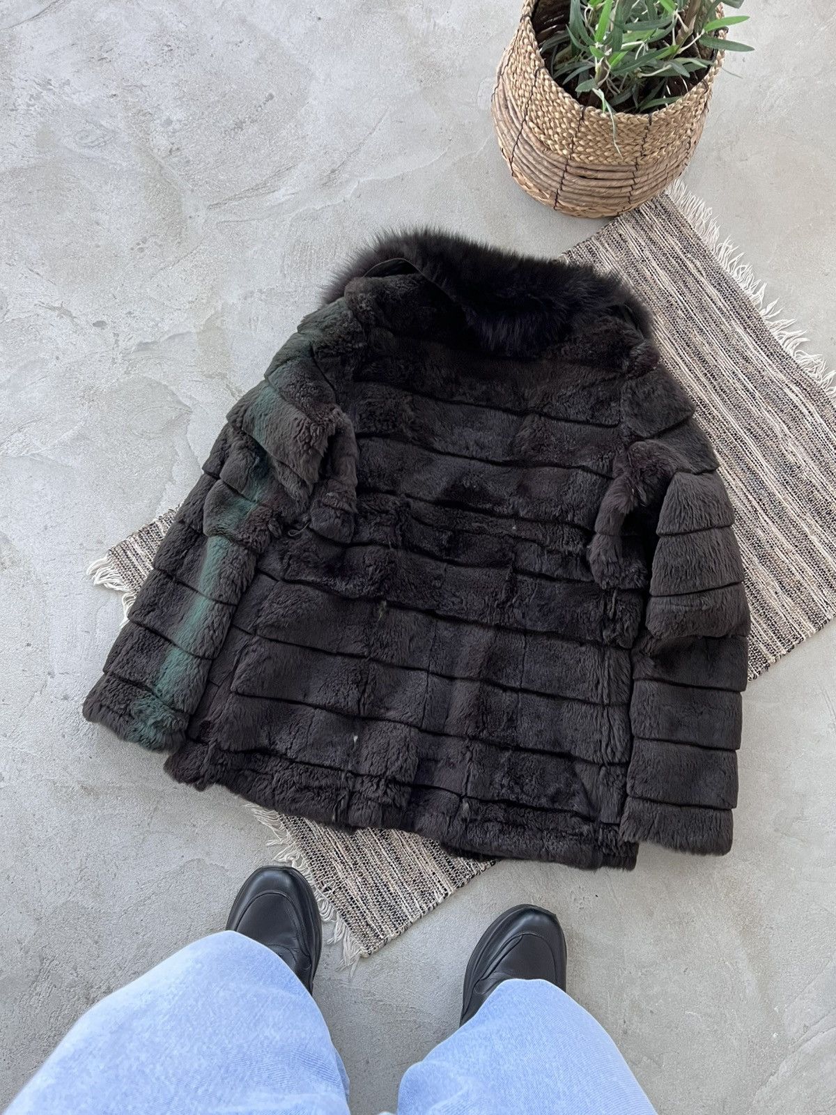 Japanese Brand Vintage Lynx Fur Coat Avantgarde Y2K Dark Grey Green Tint Size M / US 6-8 / IT 42-44 - 2 Thumbnail
