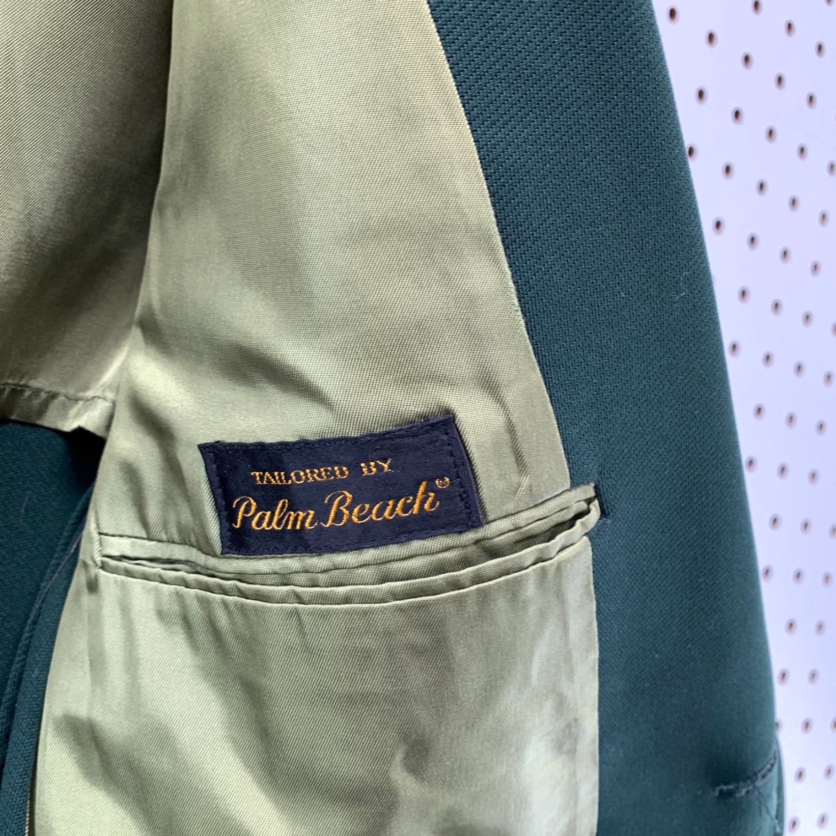 Vintage VINTAGE Palm Beach Blazer Mens 42 Green Gold Button USA Amalgamated Union Tag Blazer Size 42R - 7 Thumbnail