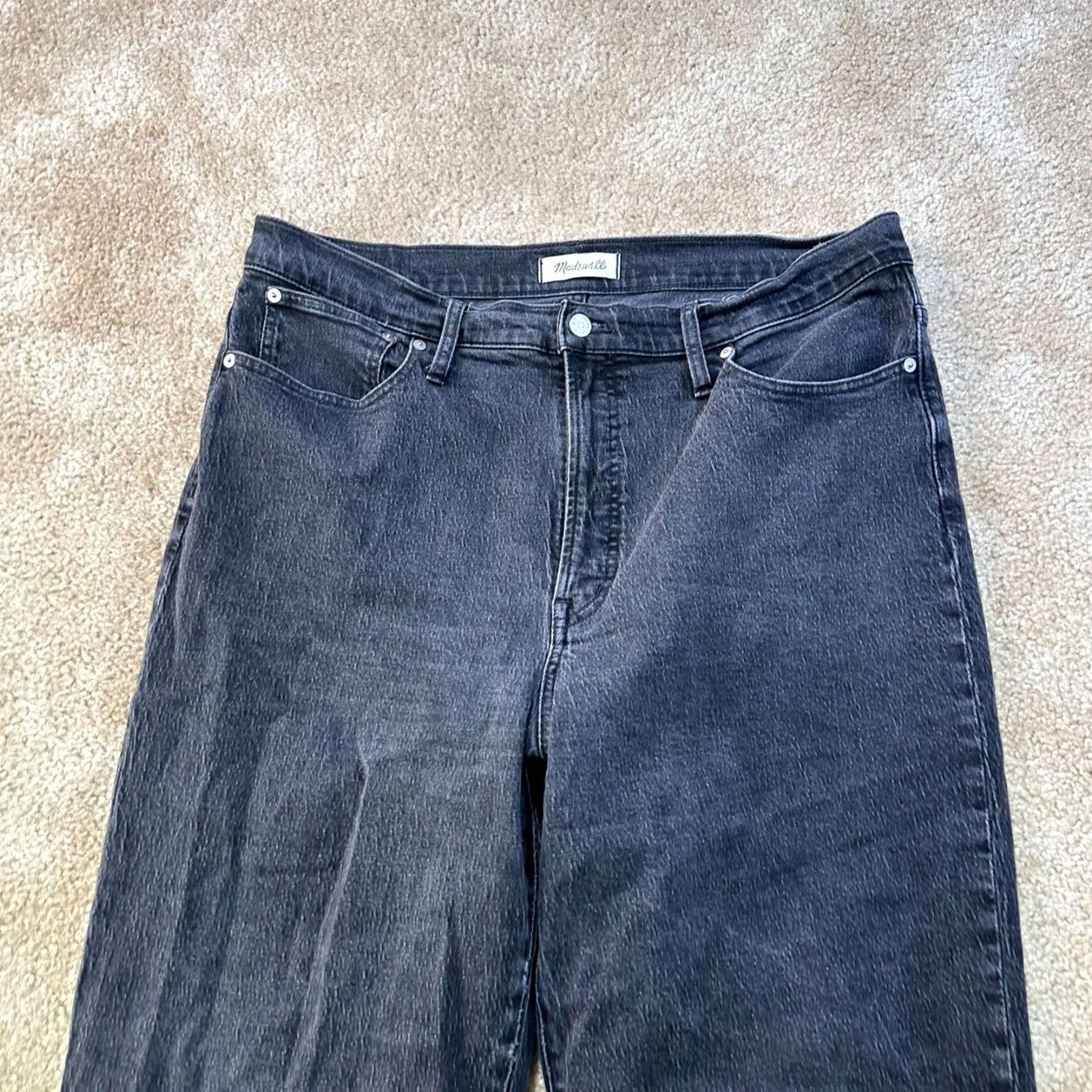 Madewell Madewell Jeans Womens 33T Black Wide-Leg Denim 5-Pocket High Rise Inseam 29 Inseam 29" Regular 36W 29L N/A Size 24" / US 00 / IT 34 - 3 Thumbnail